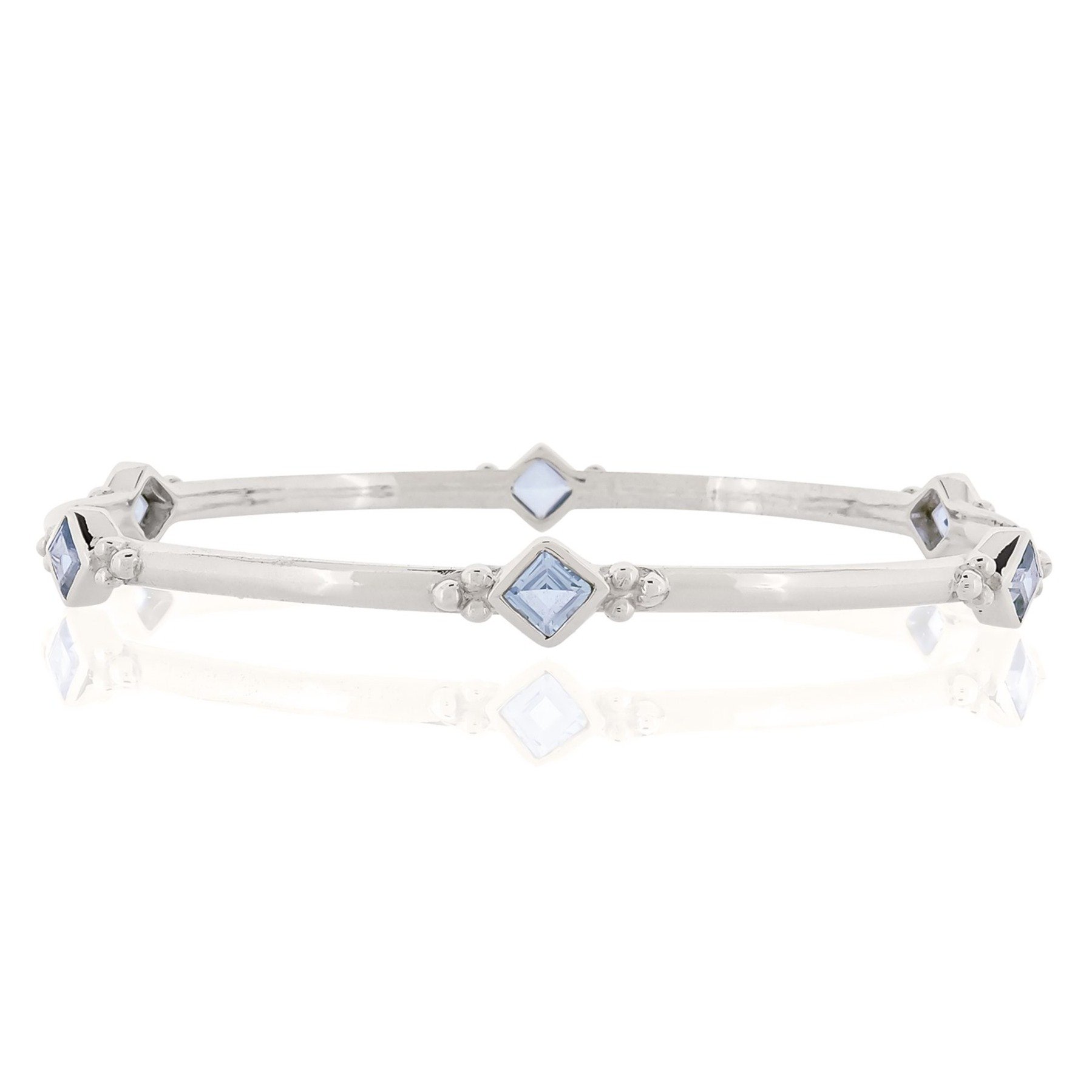 Women’s Divinity Princess Silver Bangle - Blue Topaz Charlotte’s Web Jewellery