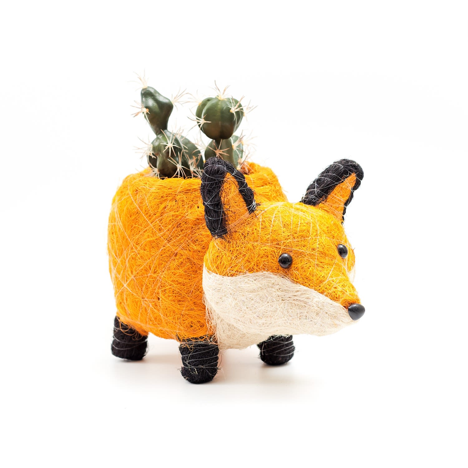 Yellow / Orange Coco Coir Animal Planter - Fox LikhÃ¢