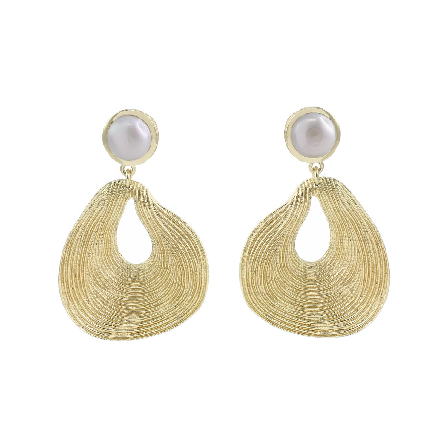 Women’s White Coleen Statement Earrings Pearl Marcia Moran