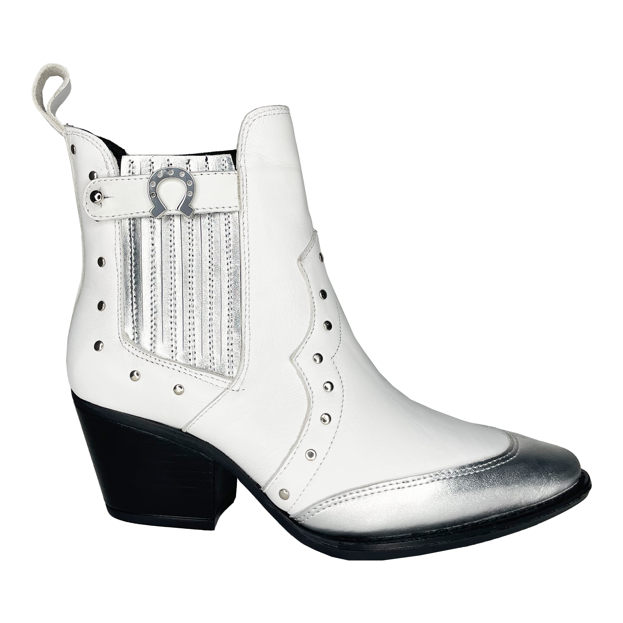 Women’s The Carola White & Silver Boots 5 Uk Elán Choose Your Way