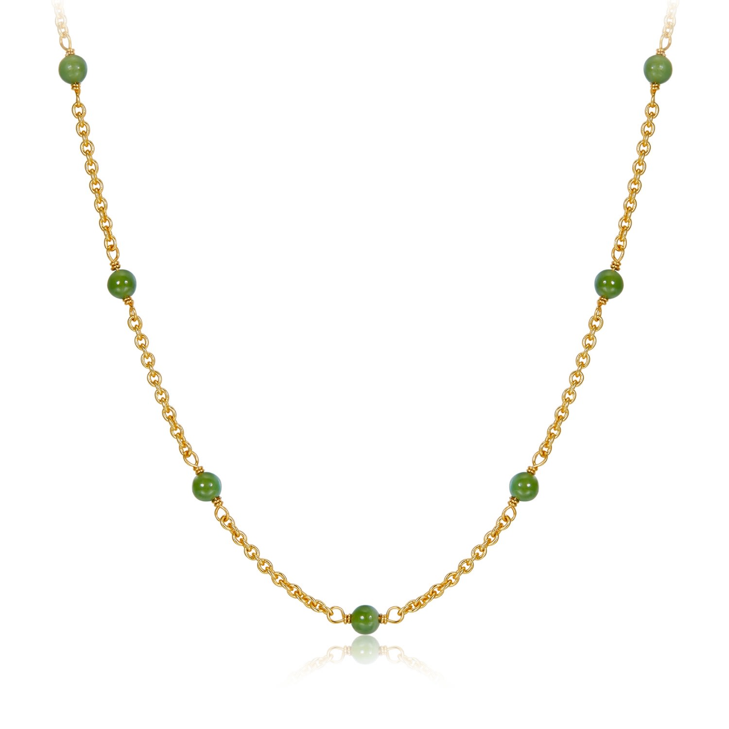 Women’s Wadj Green Jasper Gold Vermeil Necklace Janus Edinburgh