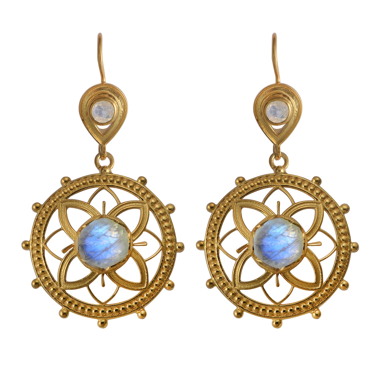 Women’s White Bali Moonstone Dangle Earrings Emma Chapman Jewels