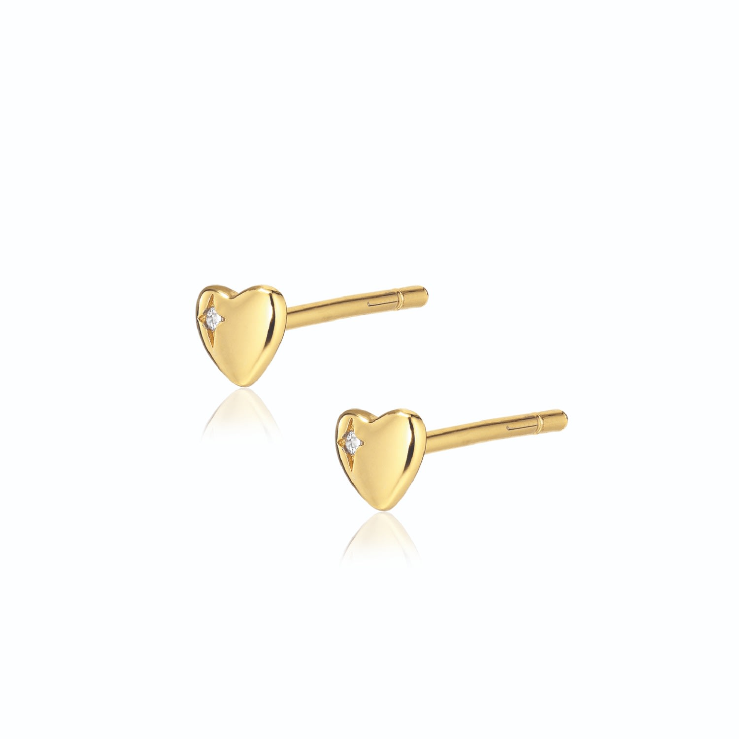 Women’s Gold Gaia Heart Earstuds Alura Copenhagen Jewellery