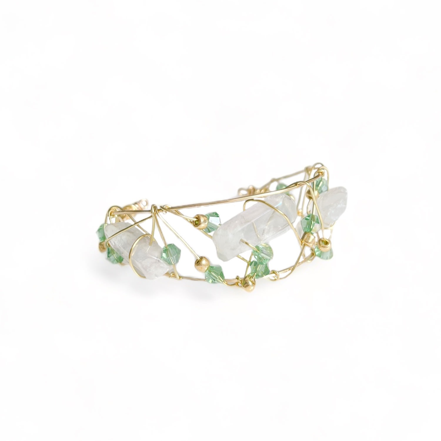 Women’s Gold / Green Singular Quartz Bracelet Nat Co.