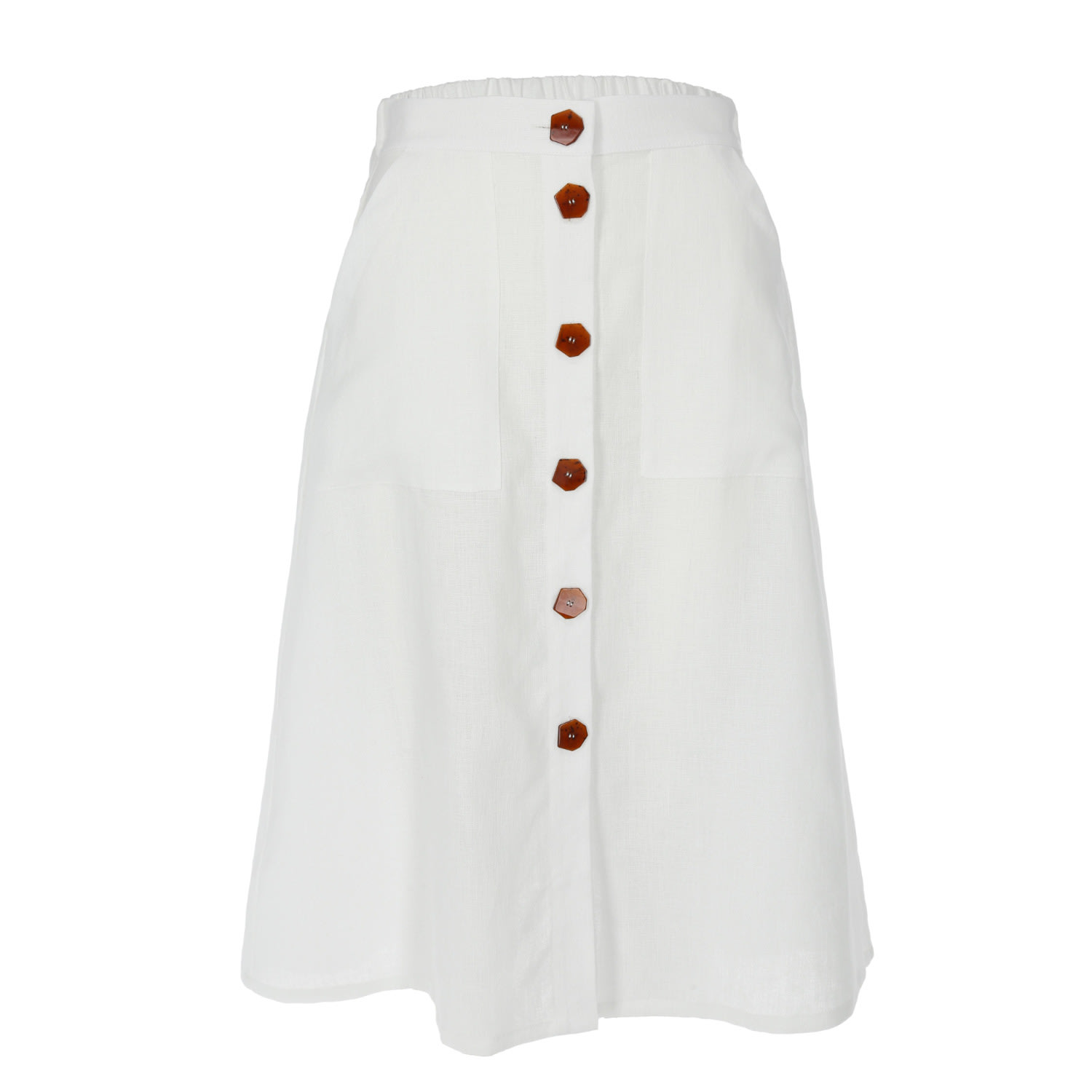 Women’s Linen Midi Skirt -White Small Oh!Zuza Night & Day