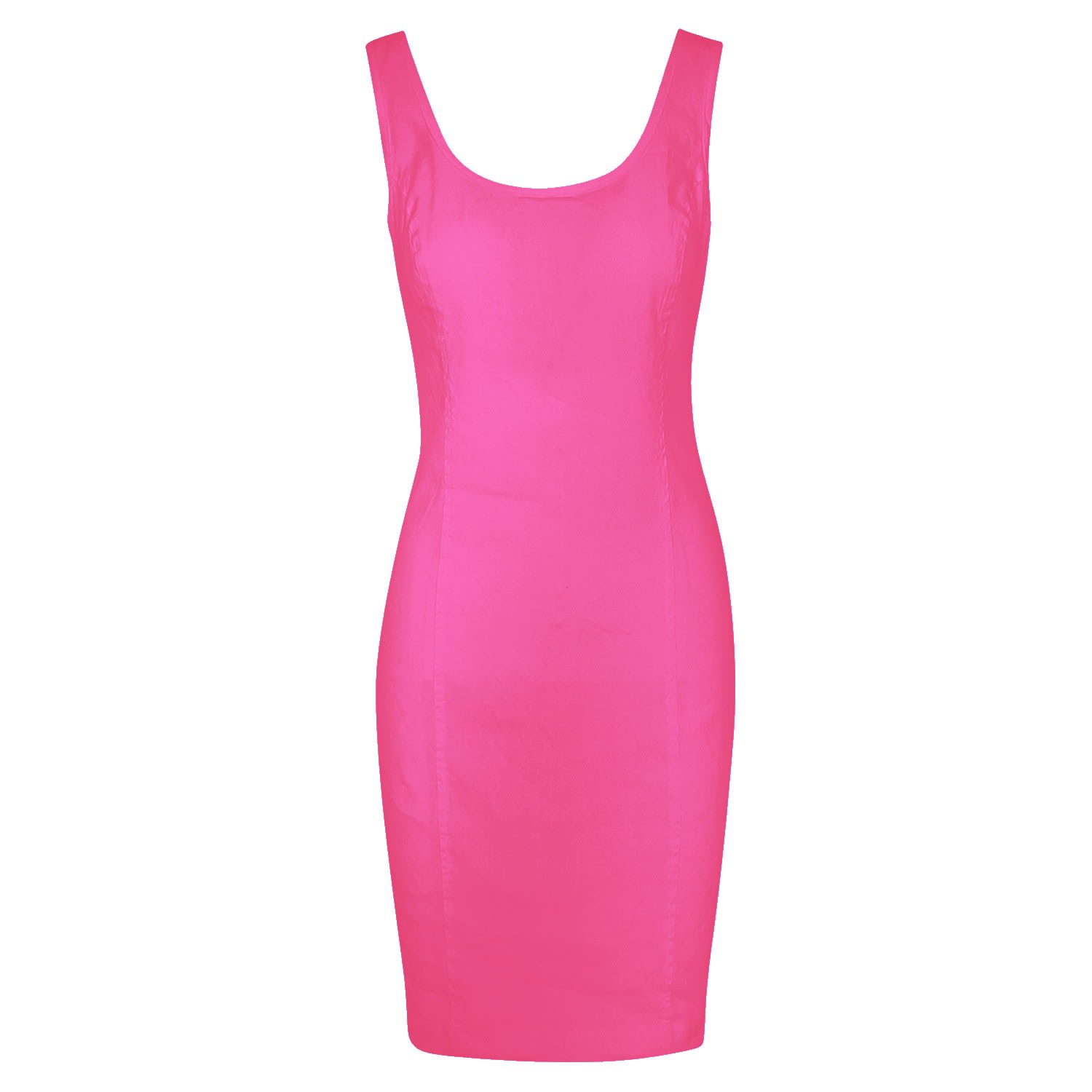 Women’s Pink / Purple Sleeveless Slim Fit Jersey Linen Blend Dress - Fuchsia Small Haris Cotton