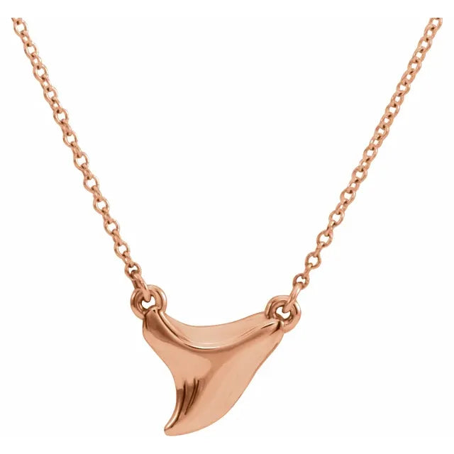 Women’s Shark Tooth 14K Rose Gold Necklace Ocean Rebel