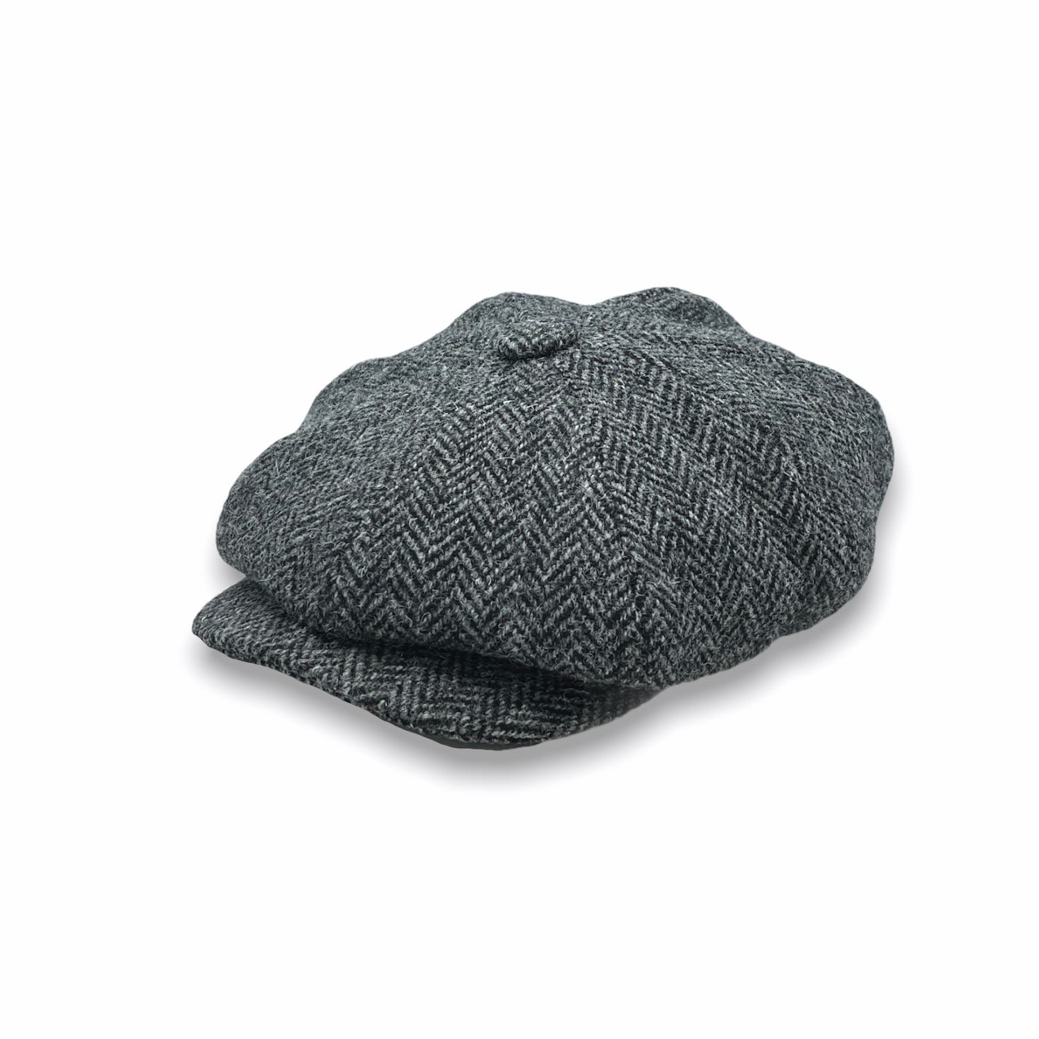 Men’s Rileys Favourite Bakerboy Cap In Grey Herringbone Harris Tweed Extra Large Mister Miller - Master Hatter