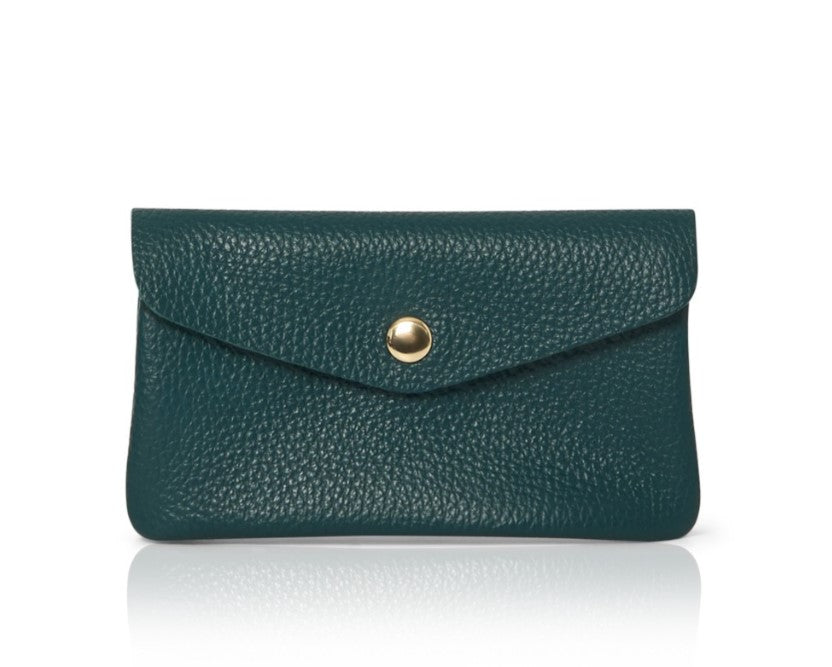 Women’s Green Medium Popper Leather Purse In Teal Betsy & Floss