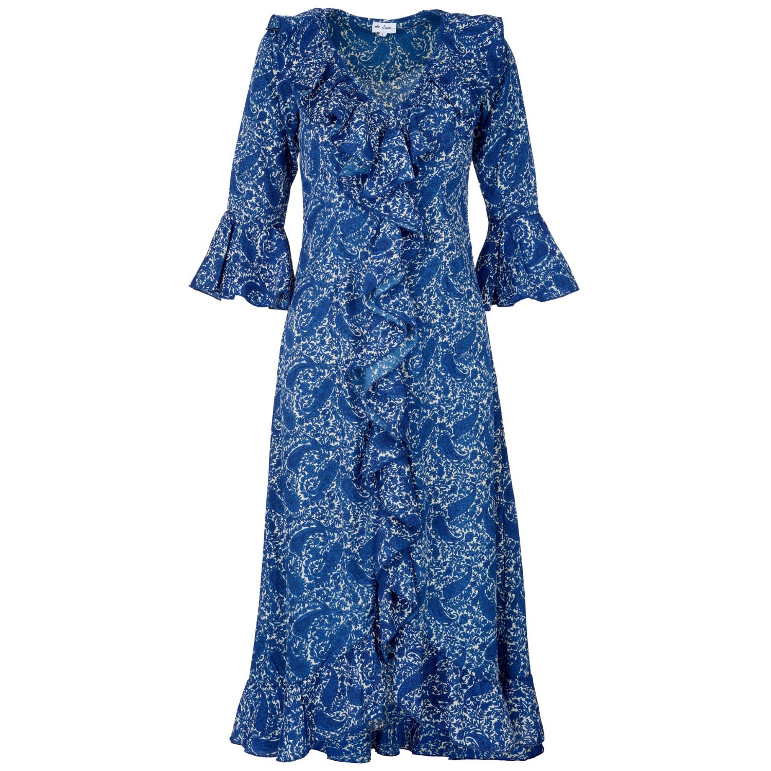 Women’s Blue Felicity Midi Dress In Cobalt Paisley Large At Last...