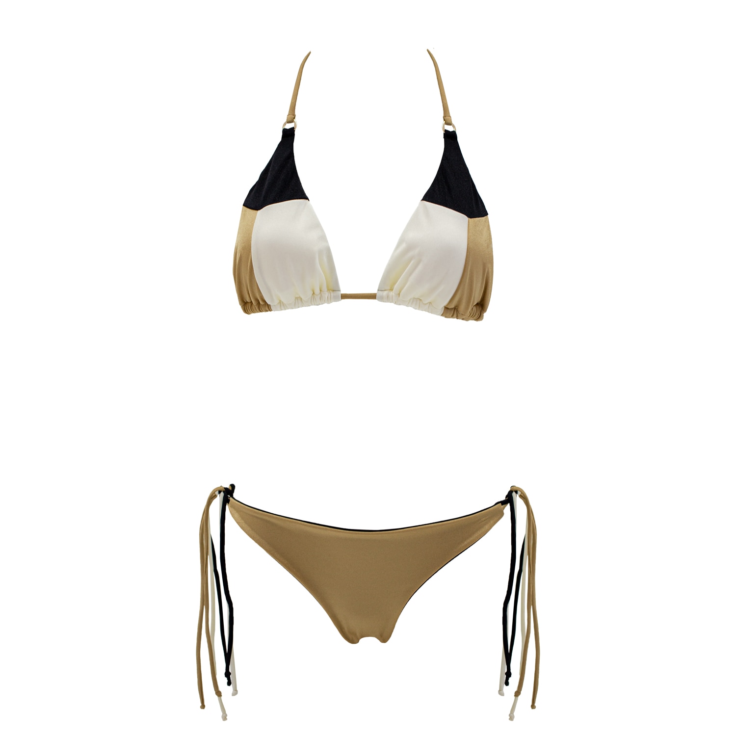 Women’s Gatsby’s Reversible Gold Bikini - Black Xxs Aulala Paris