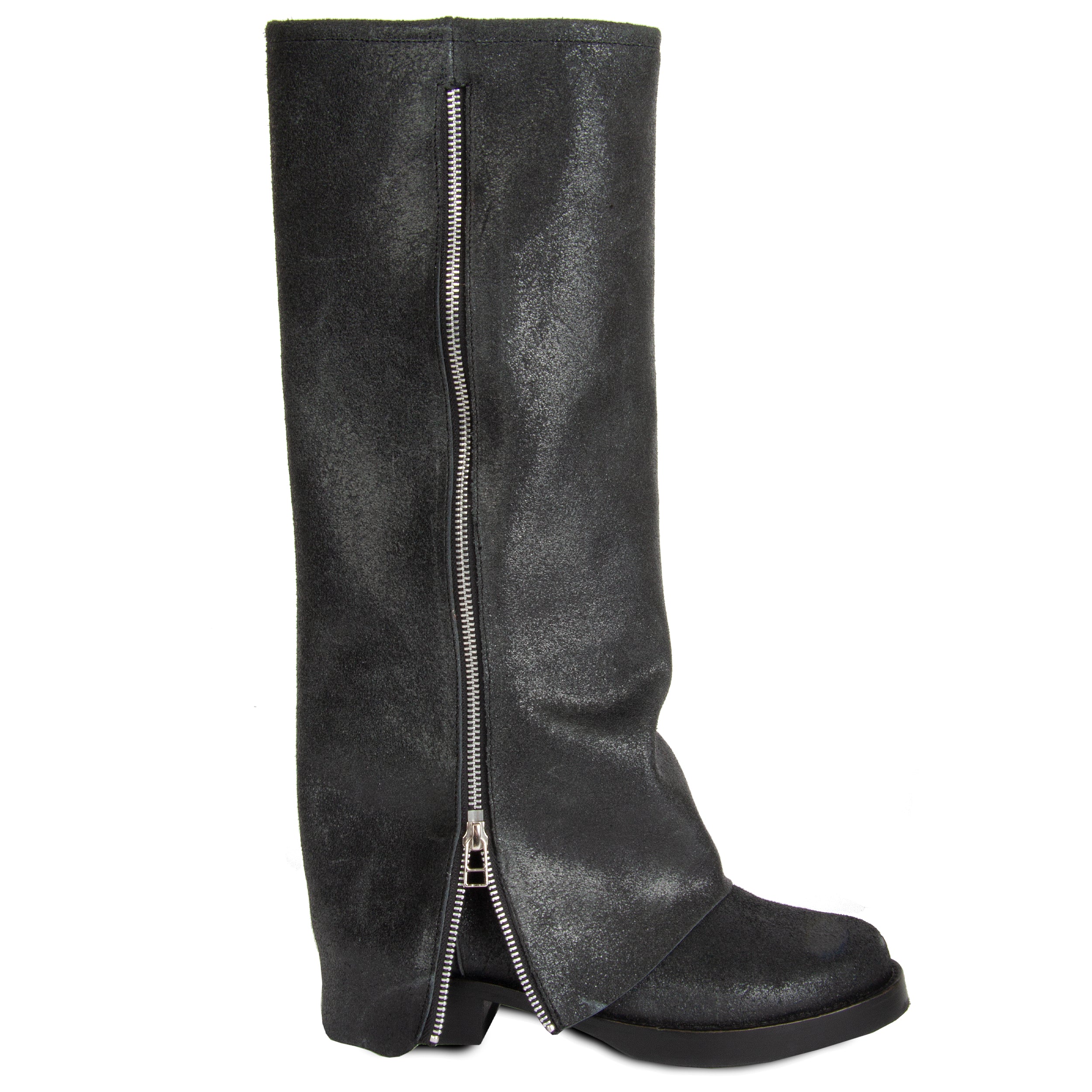 Women’s Black Cuff Biker Boot 4 Uk Urbnkicks