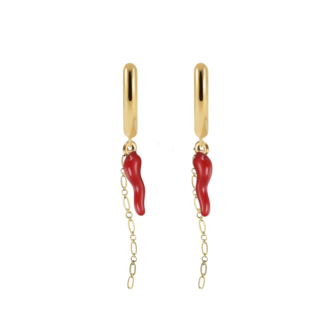 Women’s Gold / Red Chilli Olek Hoop Earrings The Messy Archive