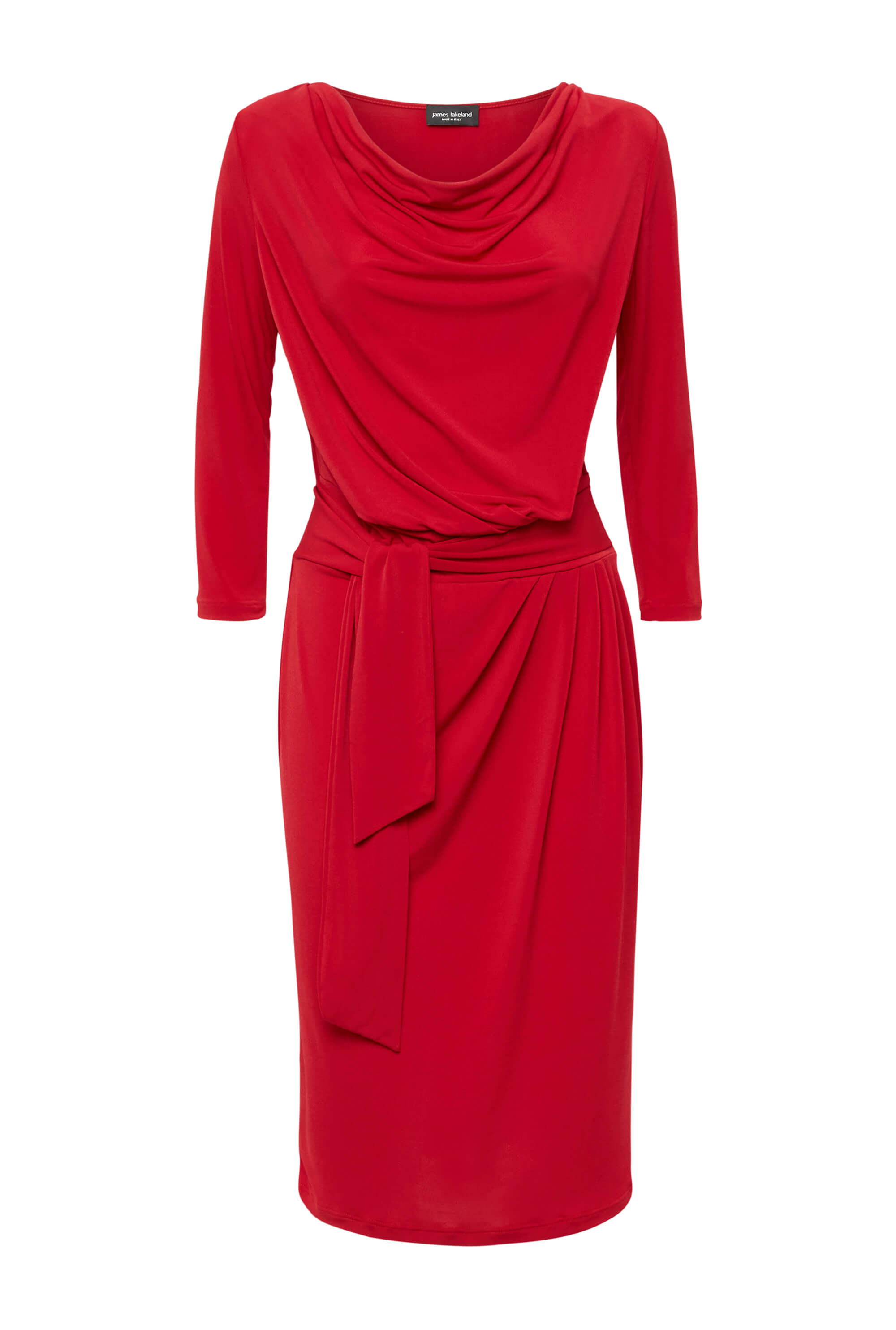 Women’s Ruched Belt Dress - Red XXL James Lakeland