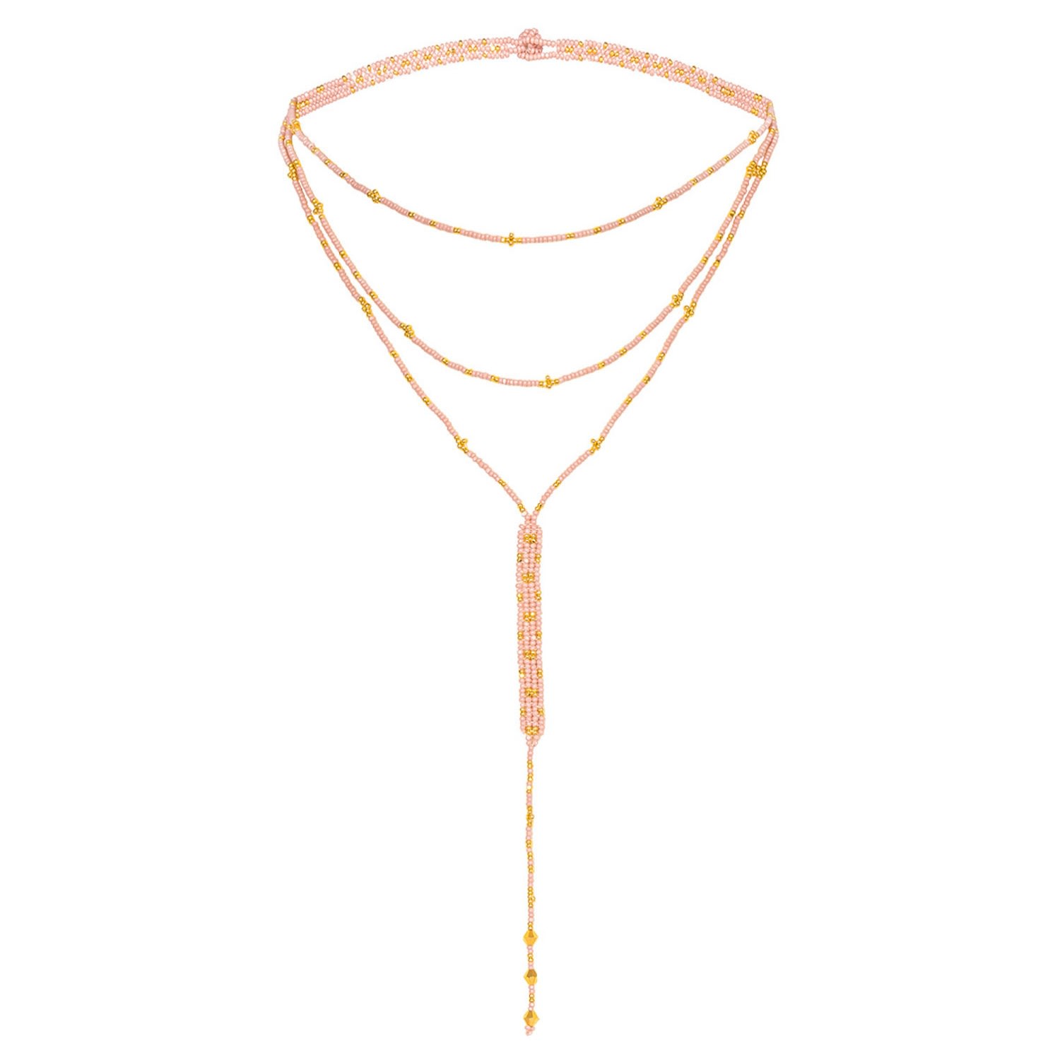Women’s Mini Linear Necklace - Rose, Gold Kuu