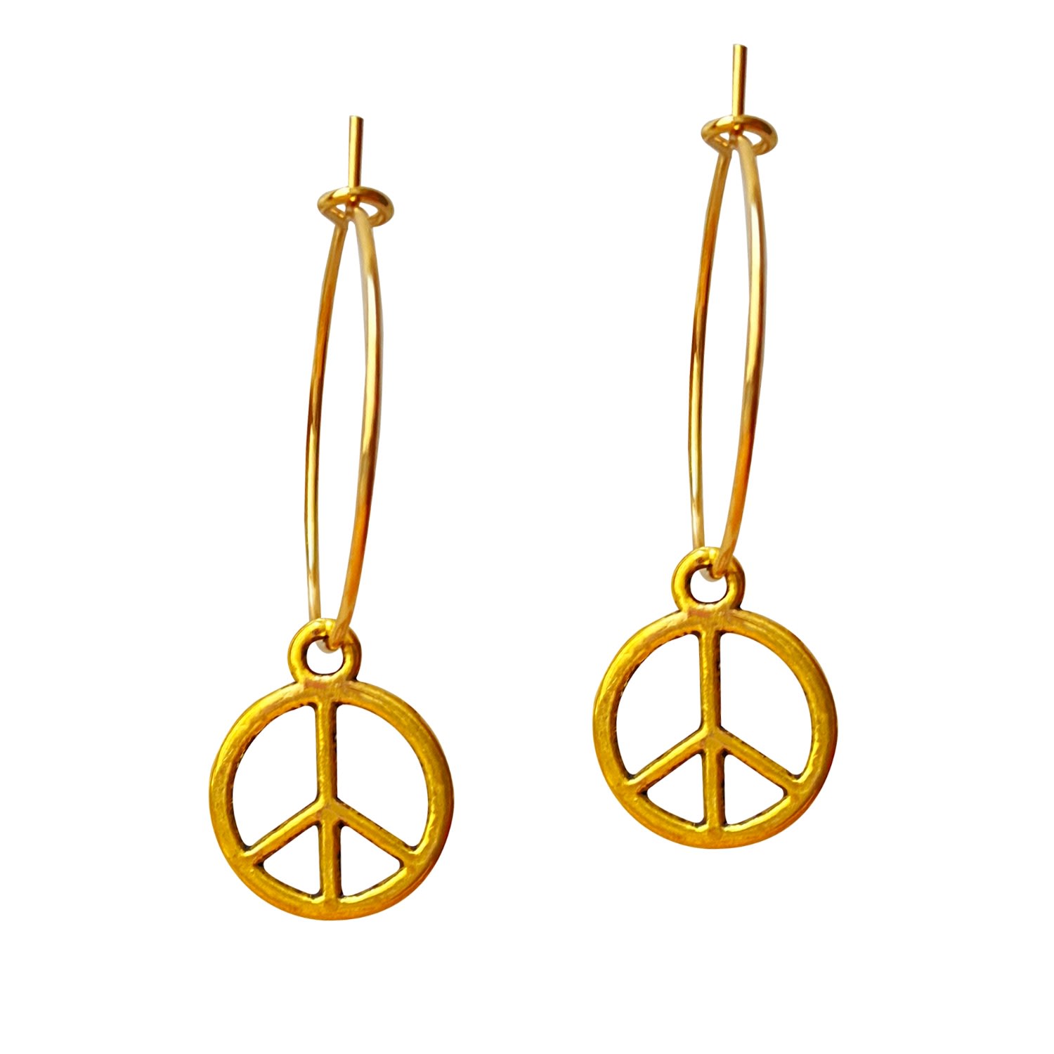 Women’s Gold Dainty Peace Hoop Earrings Smilla Brav