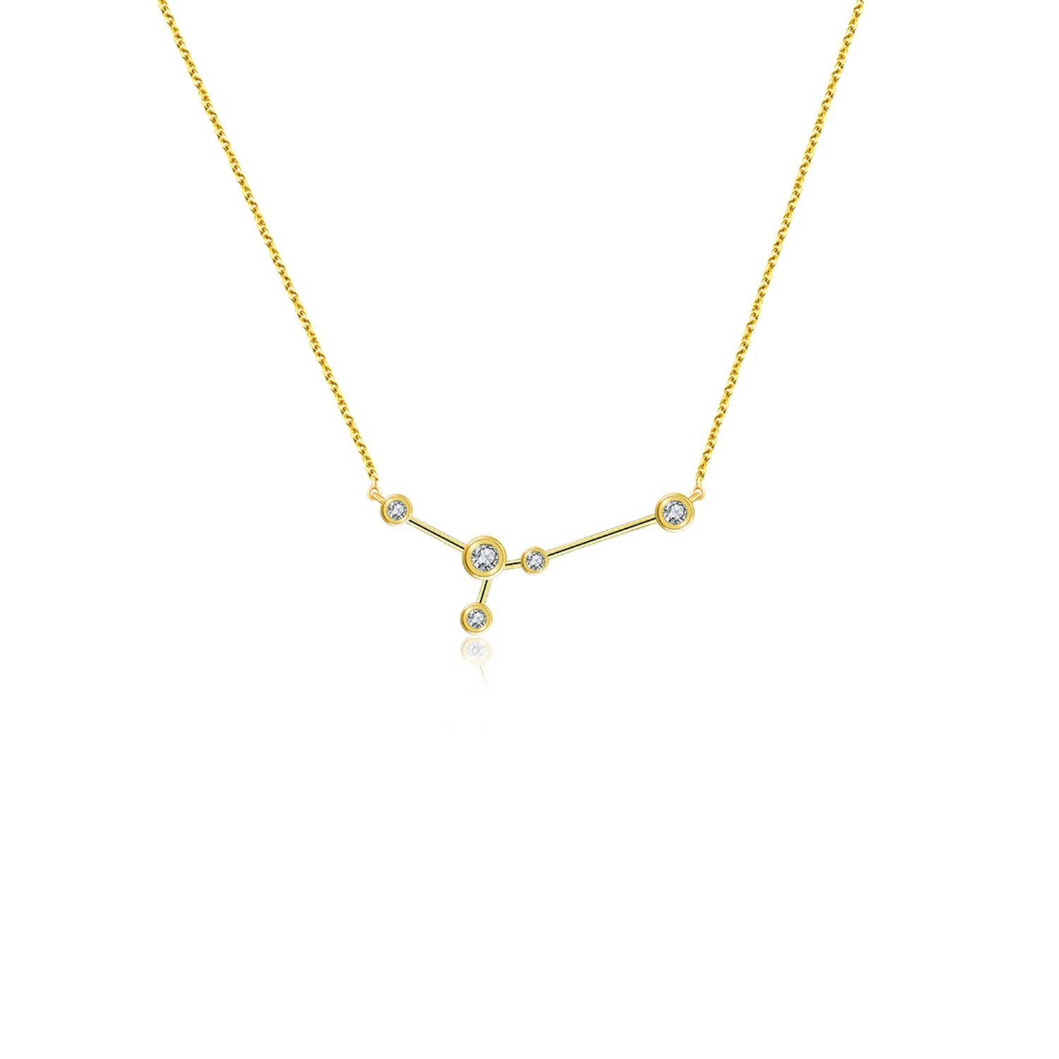 Women’s Cancer Zodiac Constellation Necklace 18K Yellow Gold & Diamond Genevieve Collection