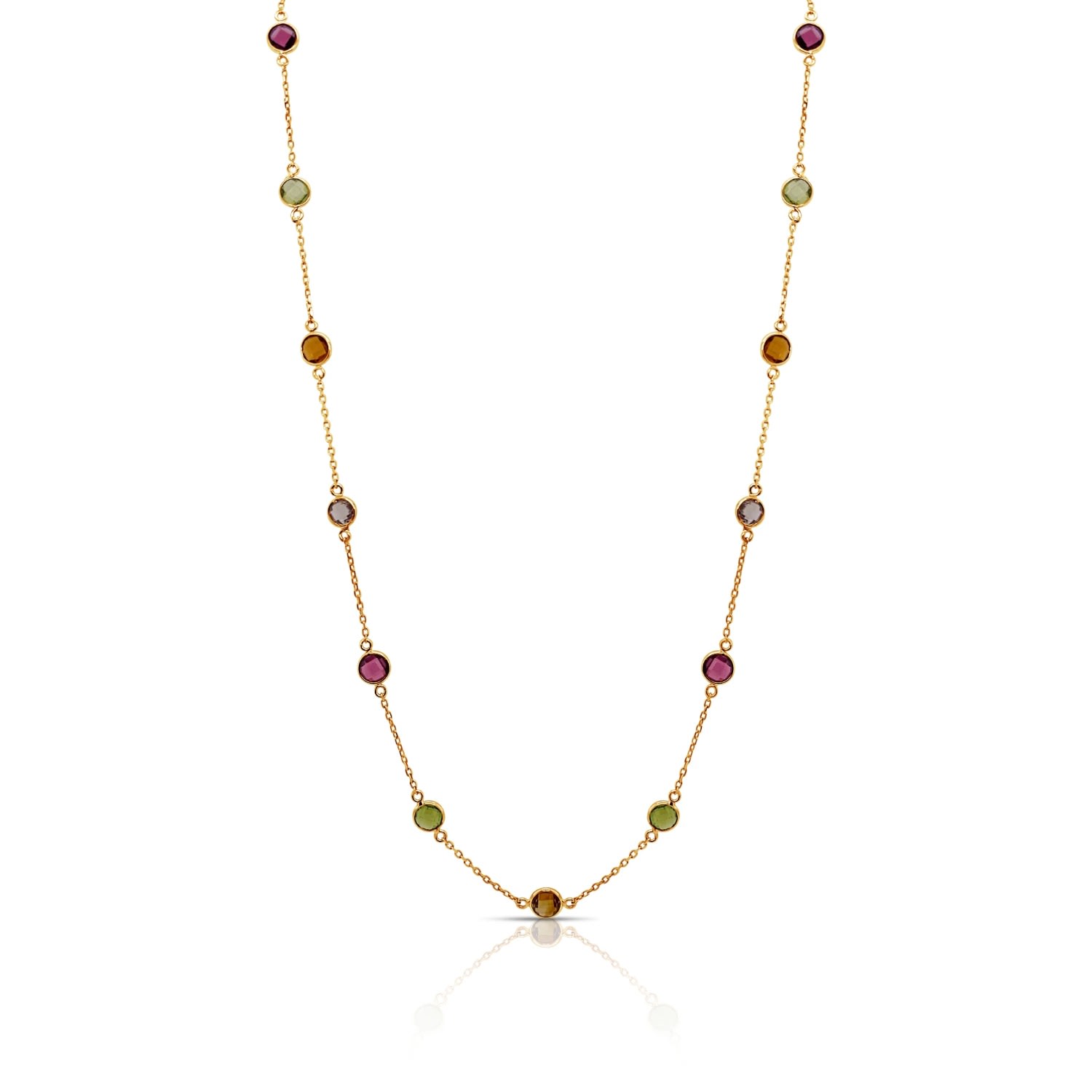 Women’s Gemstone Necklace In 18K Yellow Gold Tresor Collection