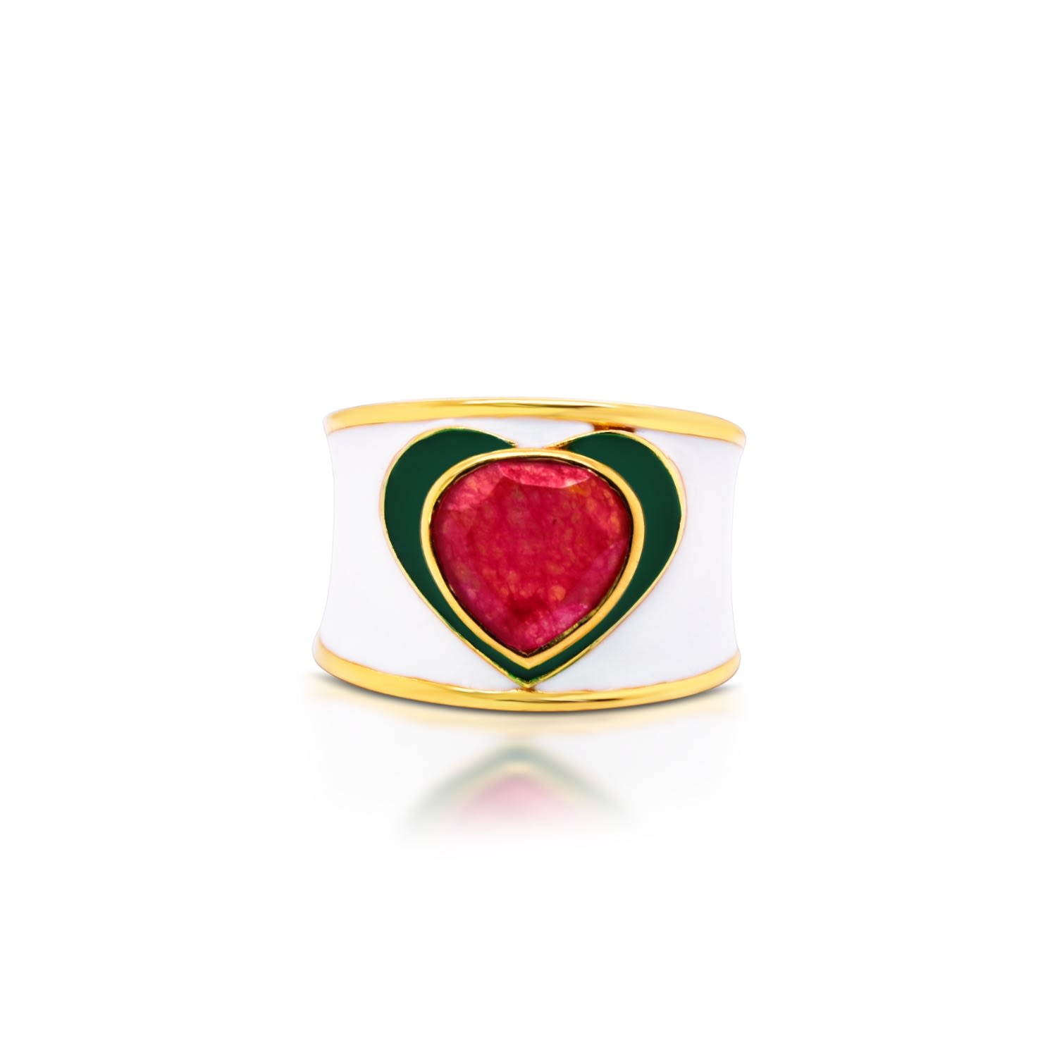 Women’s Love Heart Ring In White Gem Bazaar Jewellery