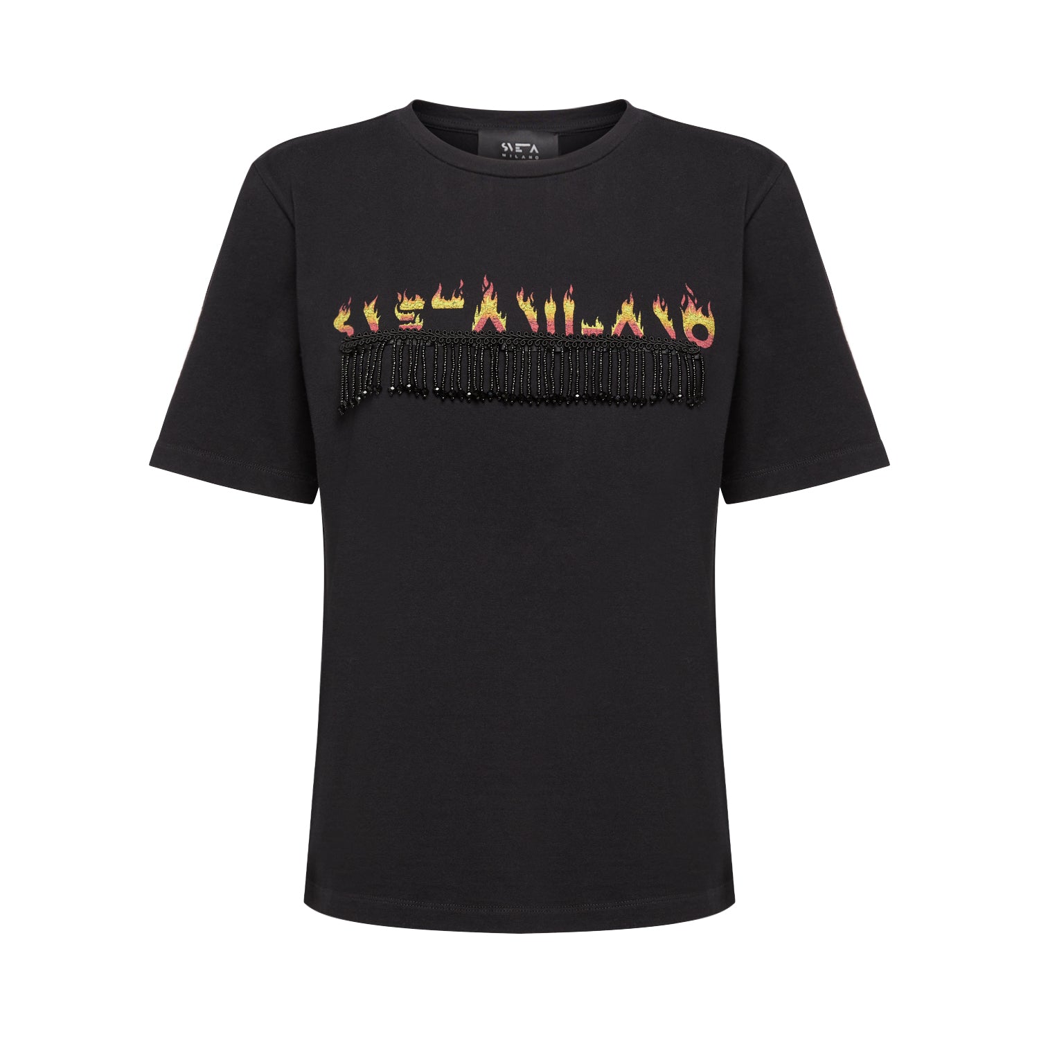 Women’s Black Madonna Cotton Jersey T-Shirt Extra Small Sveta Milano