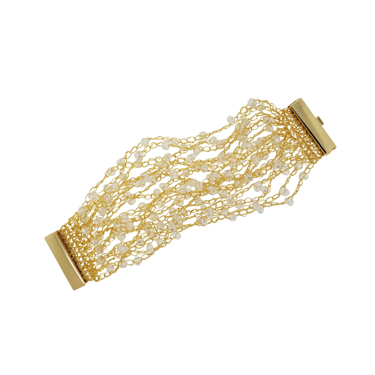 Women’s Clear & Gold Multi Strings Handmade Bracelet Lavish by Tricia Milaneze