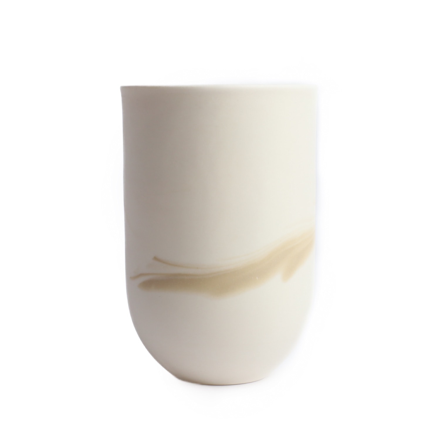 Brown / Neutrals / White Marbled Vase - Taupe On White One Size Michelle Williams Ceramics