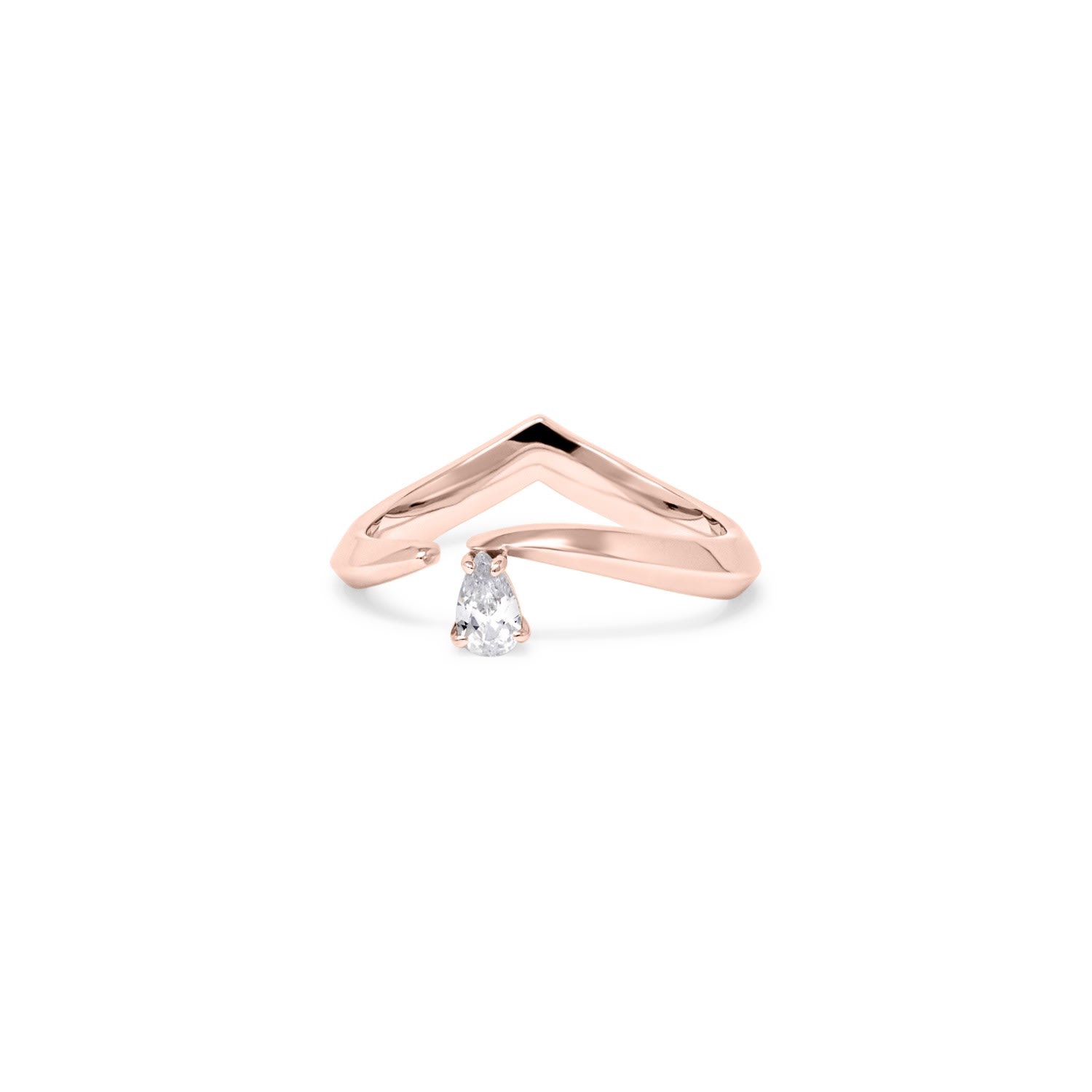 Women’s Tears Drop Ring - 18K Rose Gold Vermeil EdxÃº