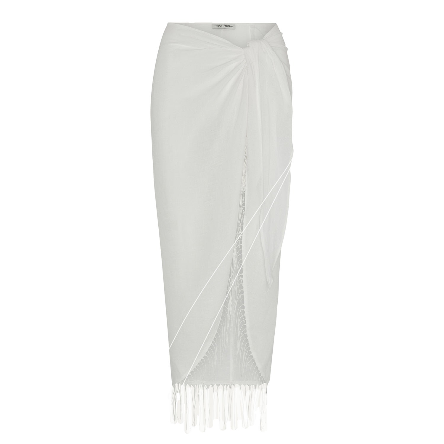 Women’s White Layla Linen Pareo - Ivory Large The Summer Edit