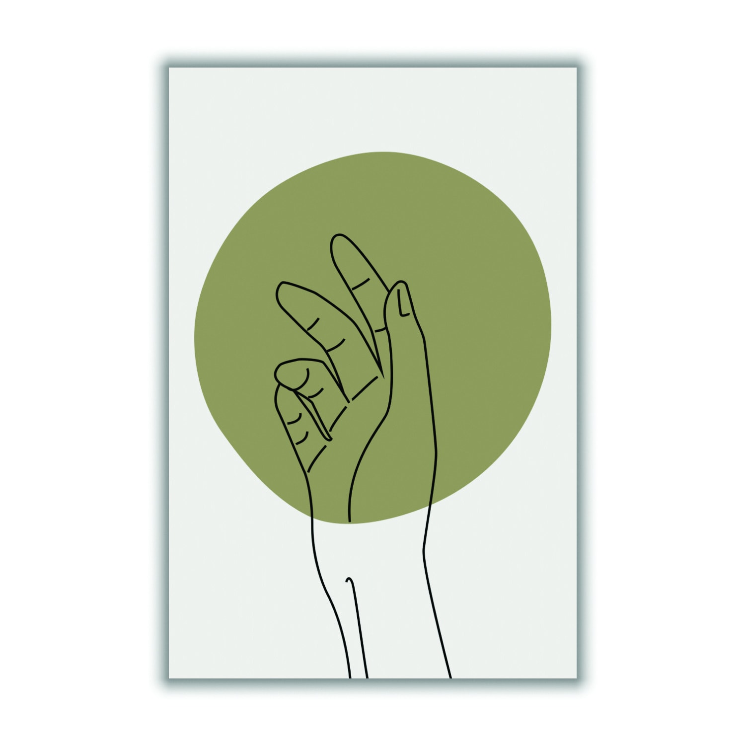 Green Abstract Minimal Hand #1 Small Stanley Print House