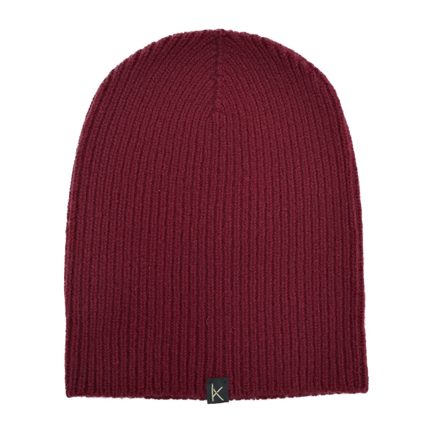 Men’s Red Claret Deluxe Knitted Cashmere Beanie Hat Kinalba