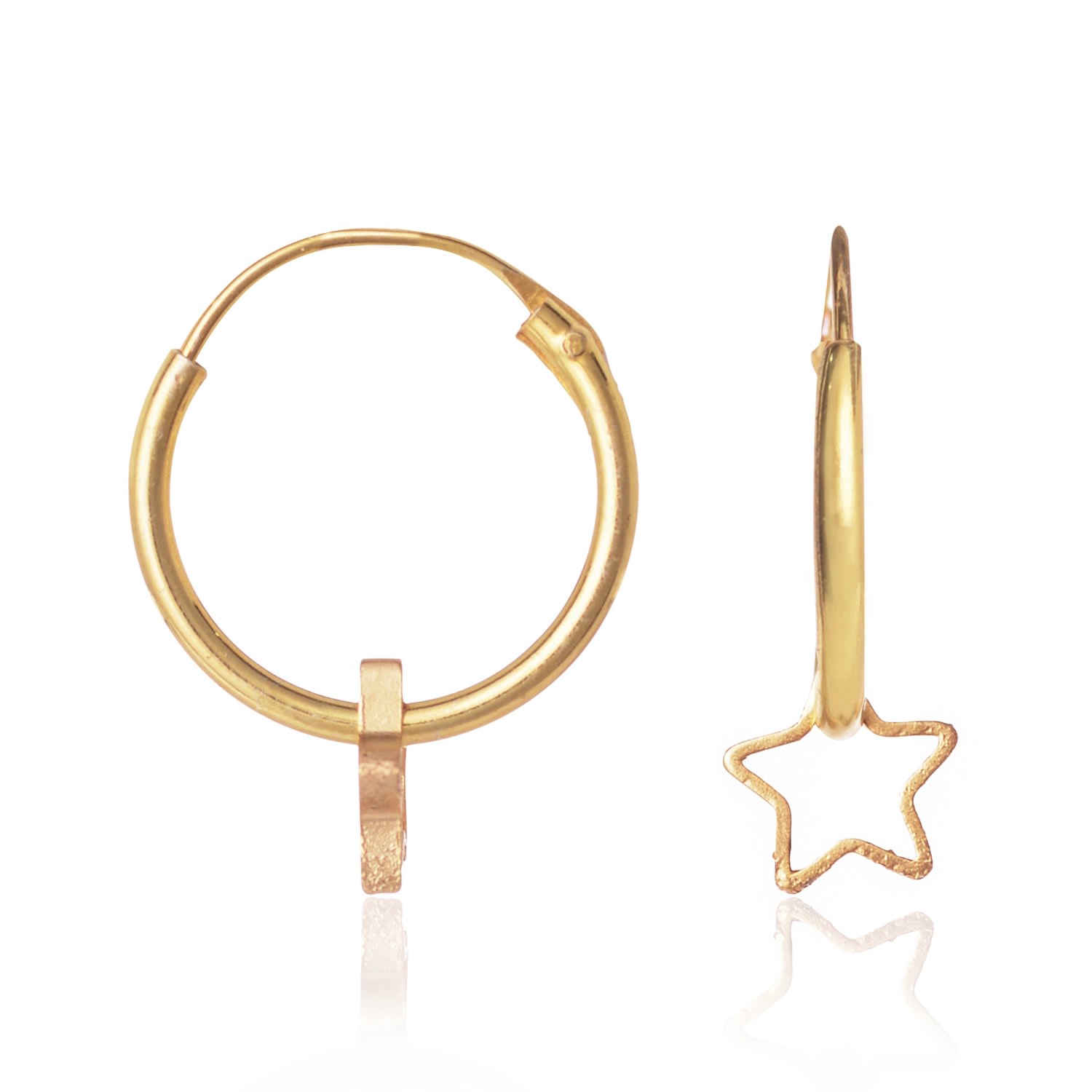 Women’s Gold Star Hoop Earrings C. j.m