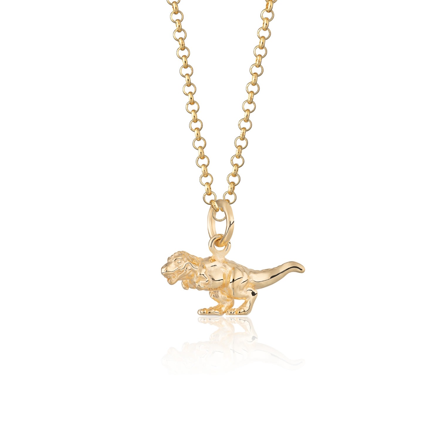 Women’s Gold T-Rex Dinosaur Necklace Scream Pretty