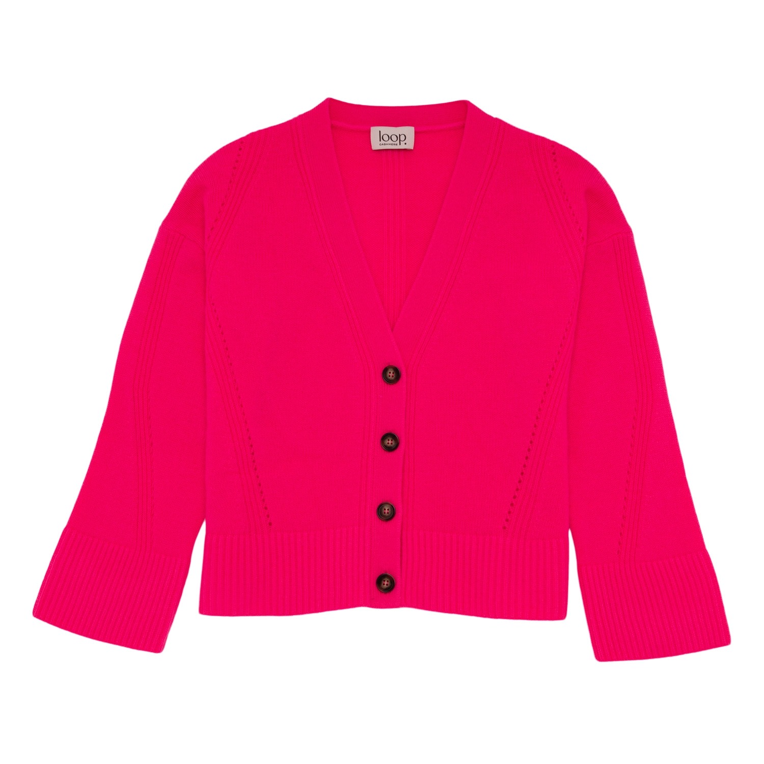 Women’s Pink / Purple Lofty Cashmere Cardigan In Hot Pink Extra Large Loop Cashmere