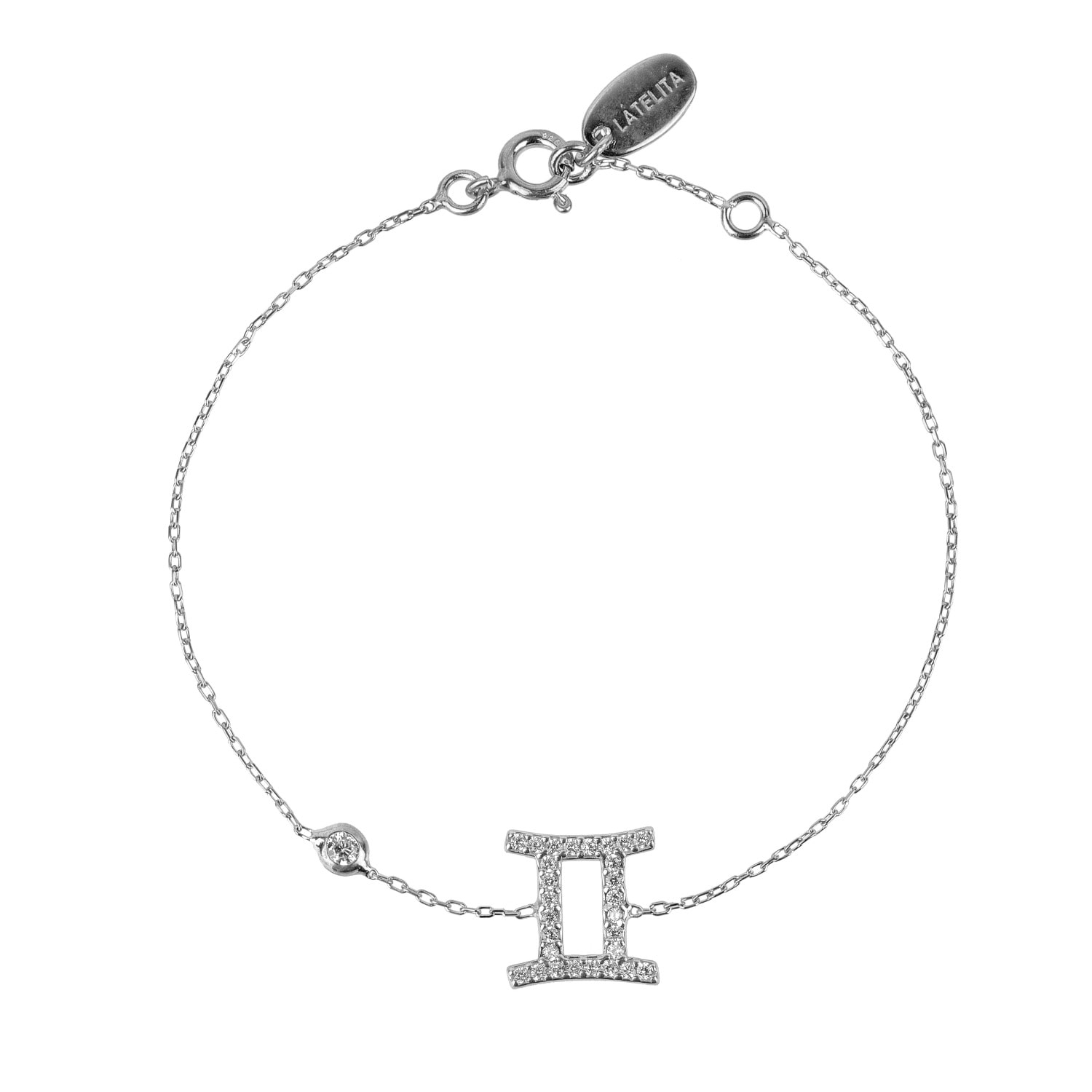 Women’s Zodiac Horoscope Star Sign Bracelet Gemini Silver Latelita