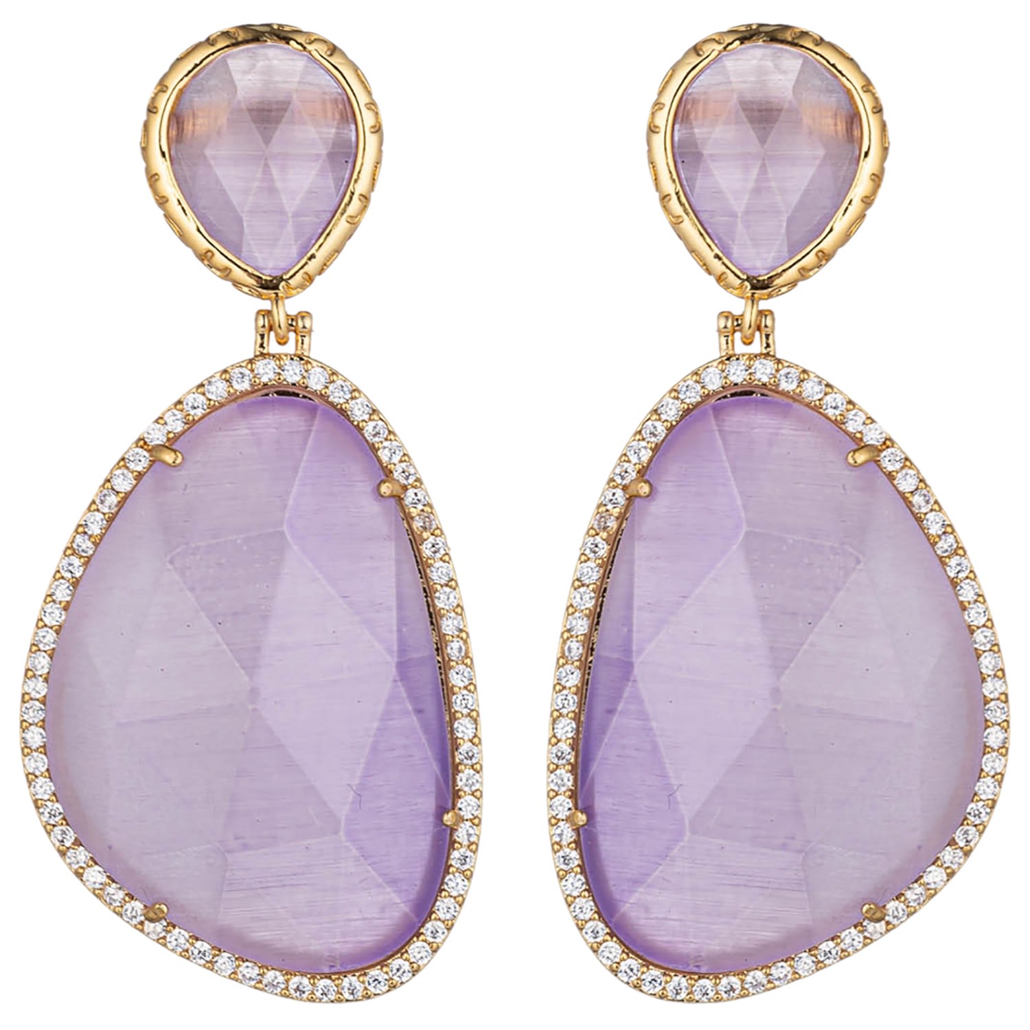 Women’s Pink / Purple Anya Lavender Drop Earrings Eye Candy La