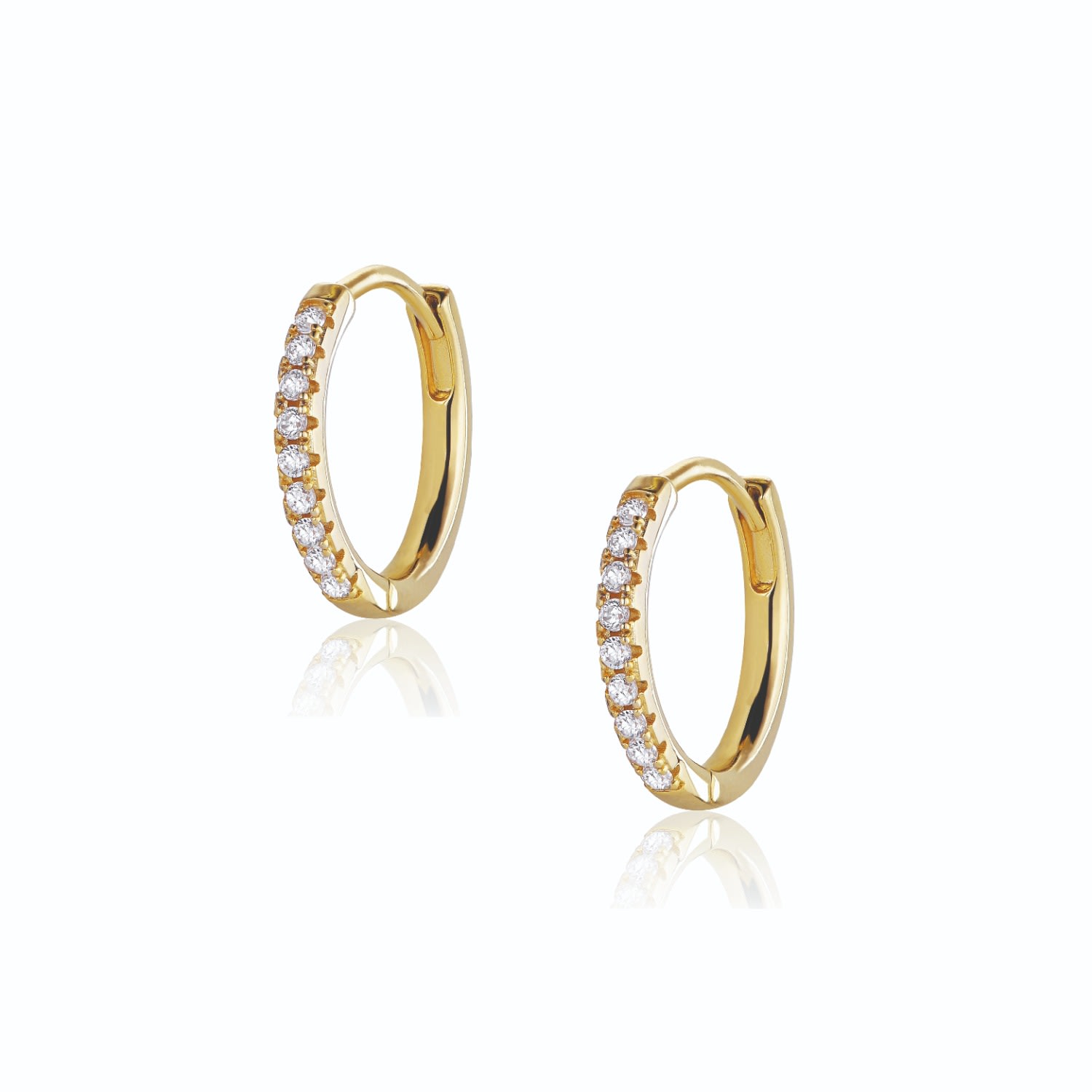 Women’s Grace Small Hoops With Zircons - Gold Alura Copenhagen Jewellery