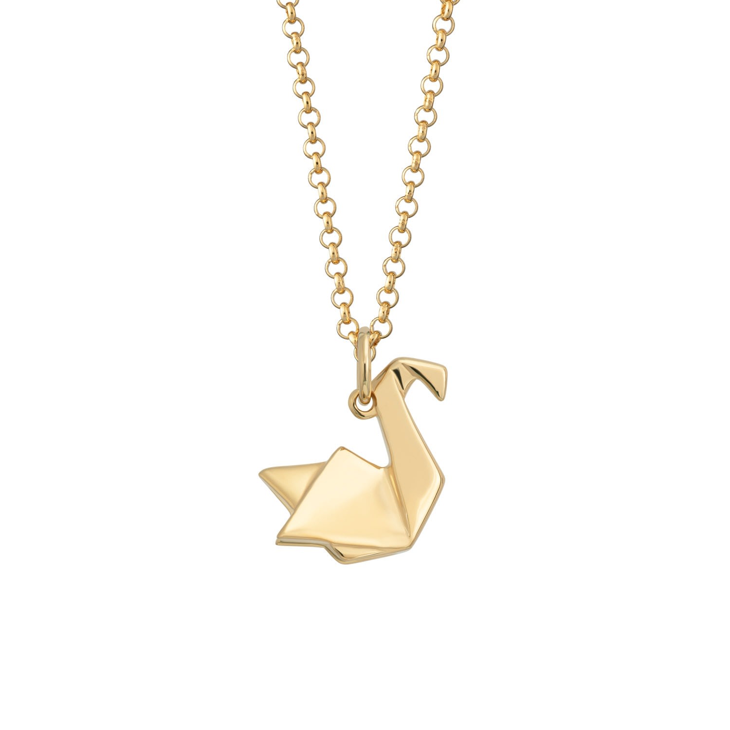 Women’s Gold Plated Origami Swan Necklace Lily Charmed