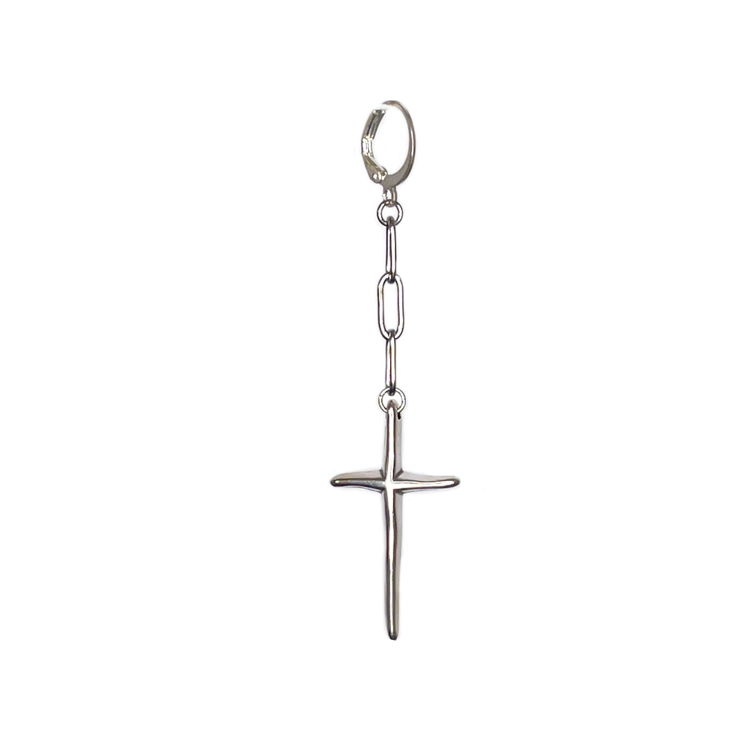 Women’s Silver Cross Chain Earring Mhart