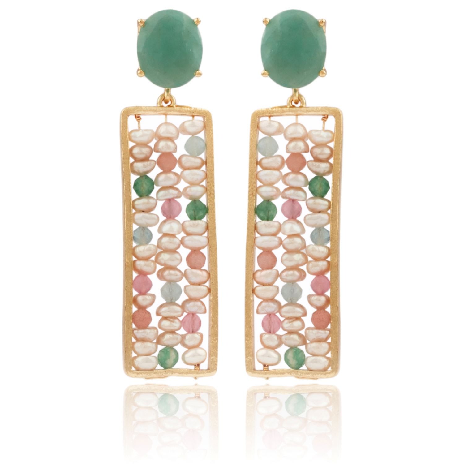 Women’s Noelle Drop Earrings With Semi-Precious Stones And Pearls House of Elliott