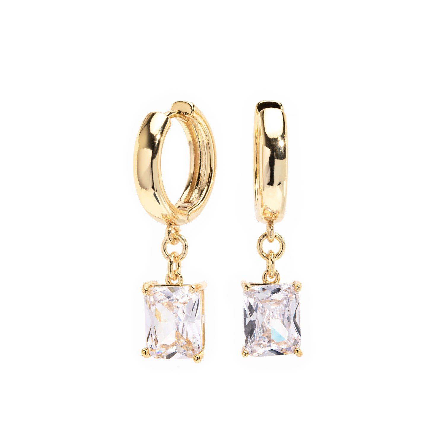 Women’s Diamanté Crystal Drop Gold Filled Earrings The Essential Jewels