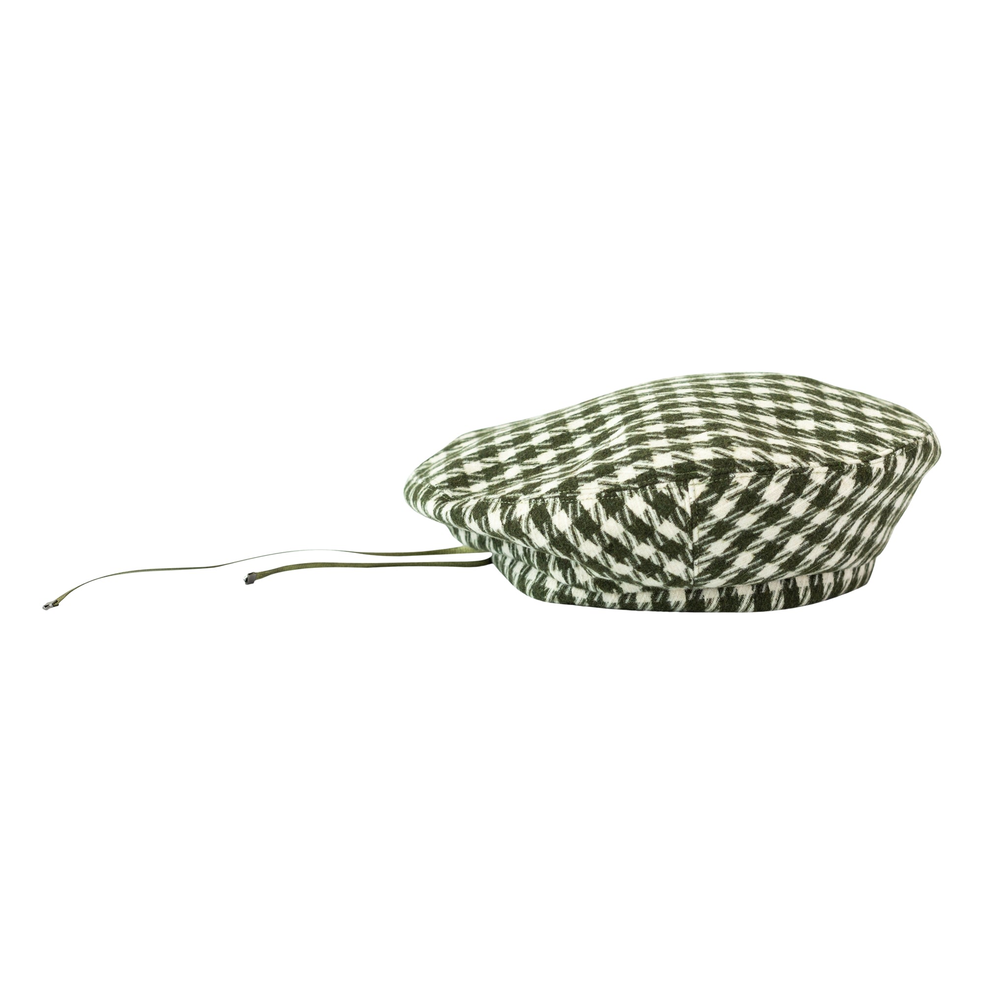 Women’s "Houndstooth" Beret Hat - Green Lost Pattern Nyc