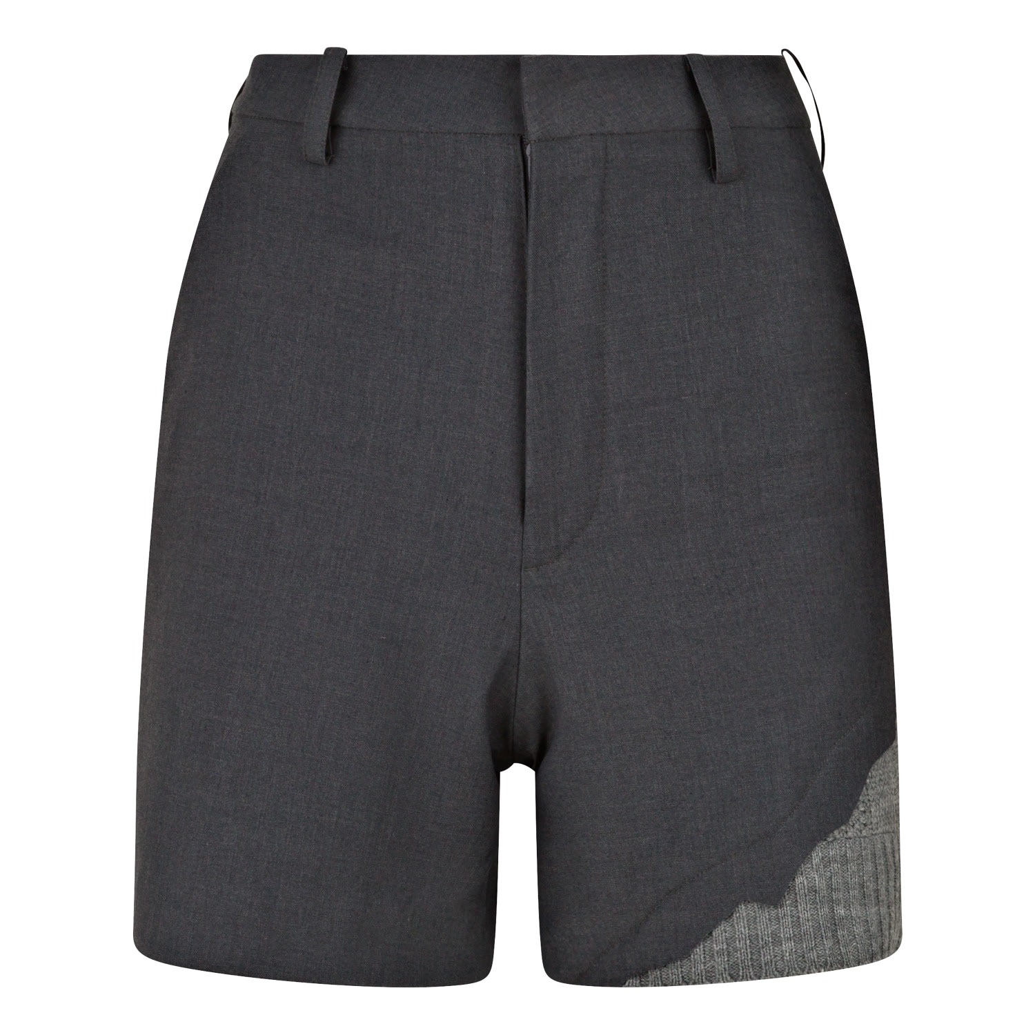 Grey Shorts With Knitted Details Small Boutique Kaotique