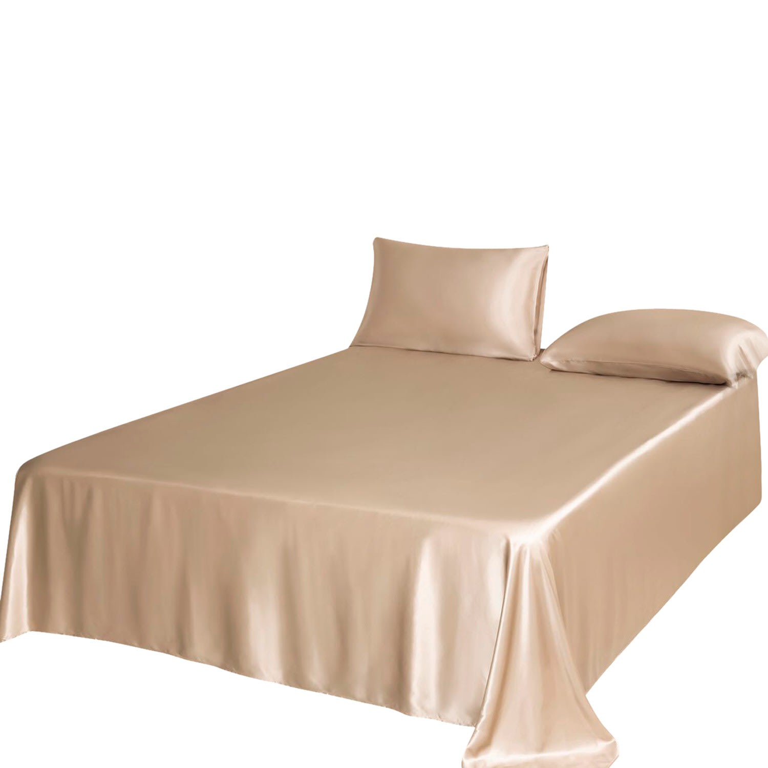 Neutrals Pure Mulberry Silk Seamless Flat Sheet - Double - Beige Uk Double Soft Strokes Silk