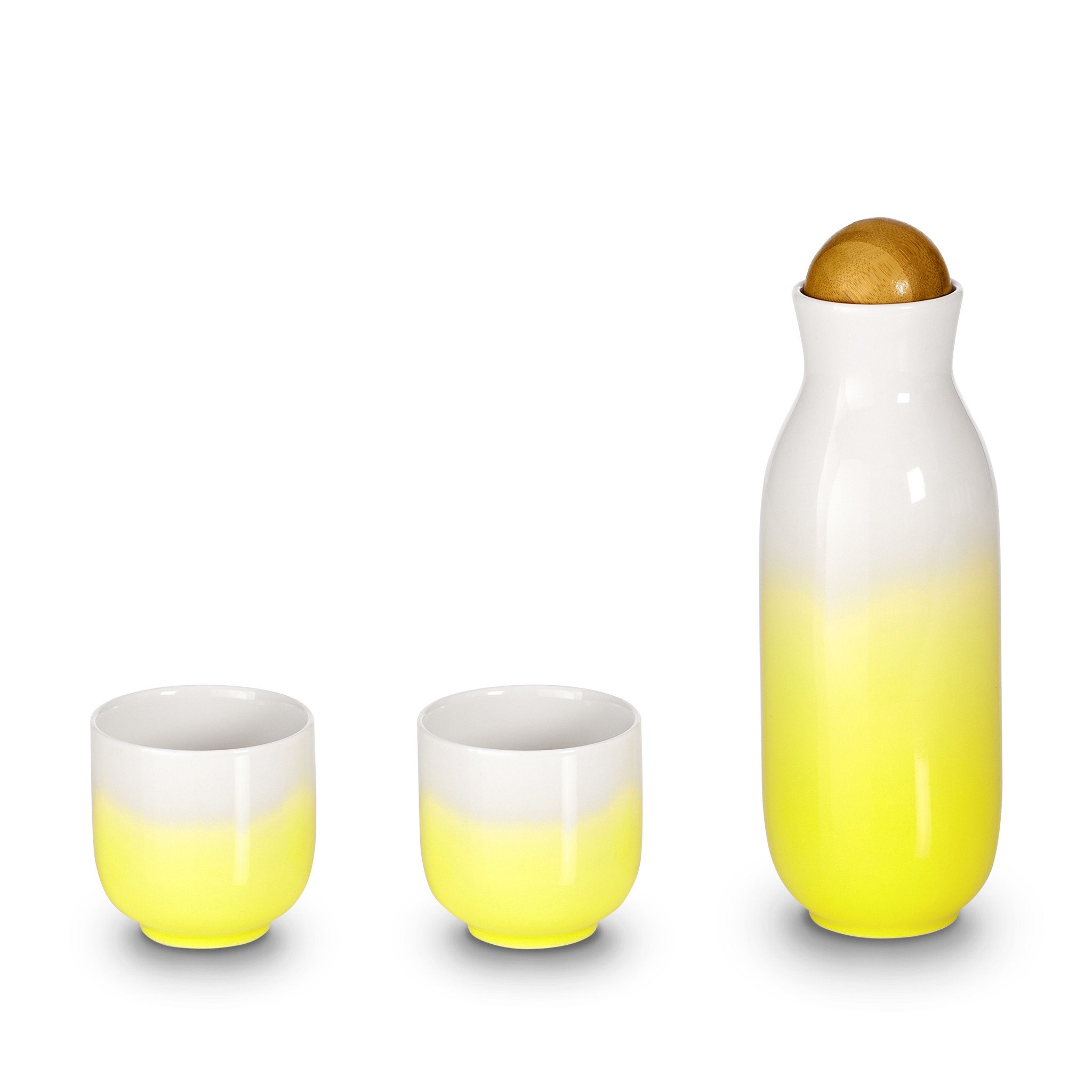 White / Yellow / Orange Bloom Carafe Set - Tea Cups - White, Yellow & Orange Acera