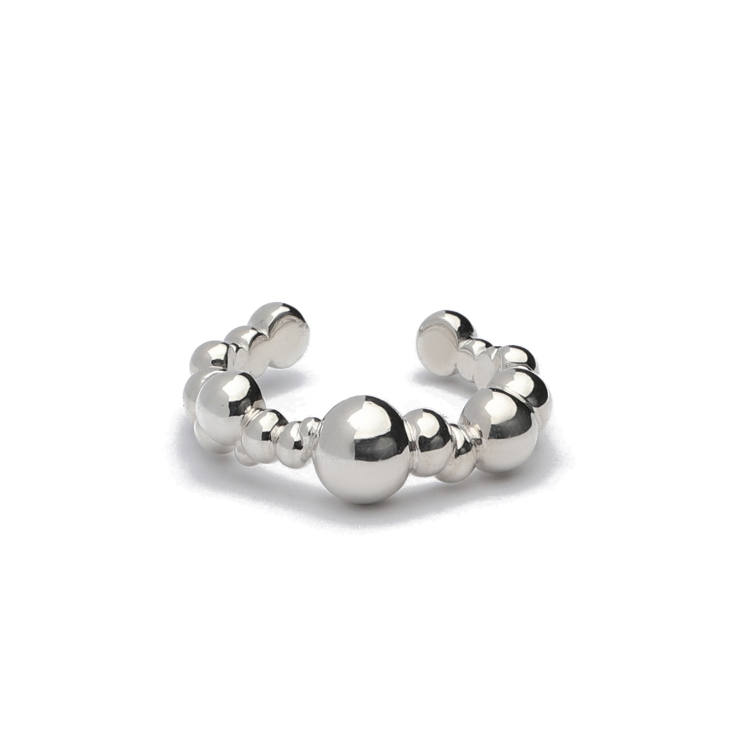 Women’s Silver Bubbly Adjustable Ring Lintier Jewelry