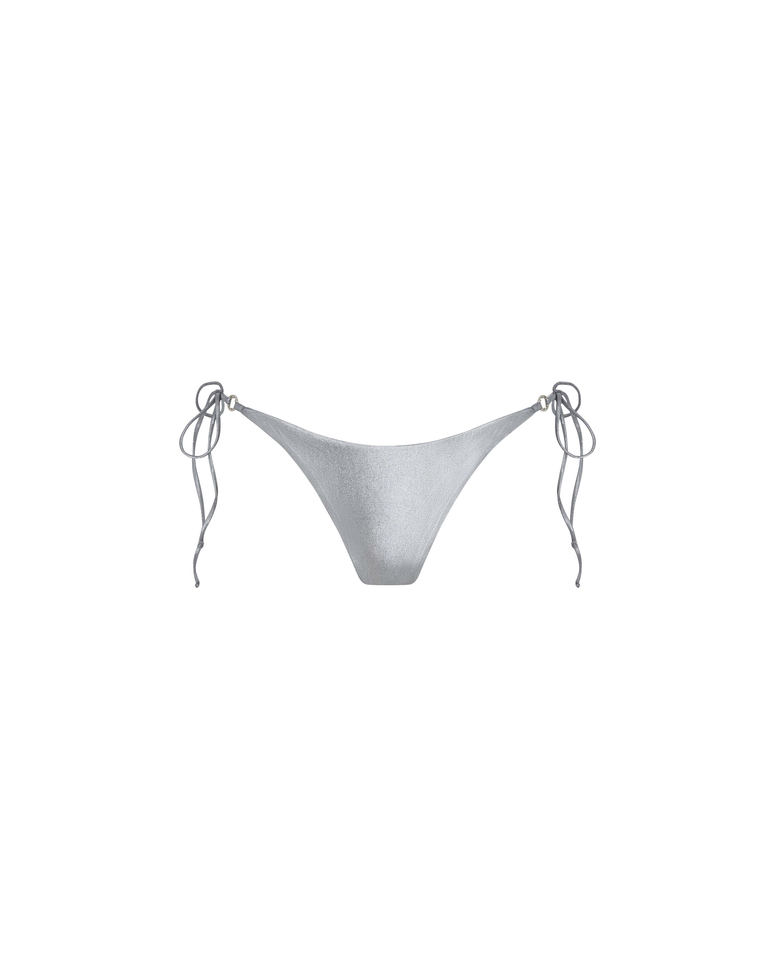 Let S Swim Women S Silver Metallic Tie Side Bikini Bottom ModeSens