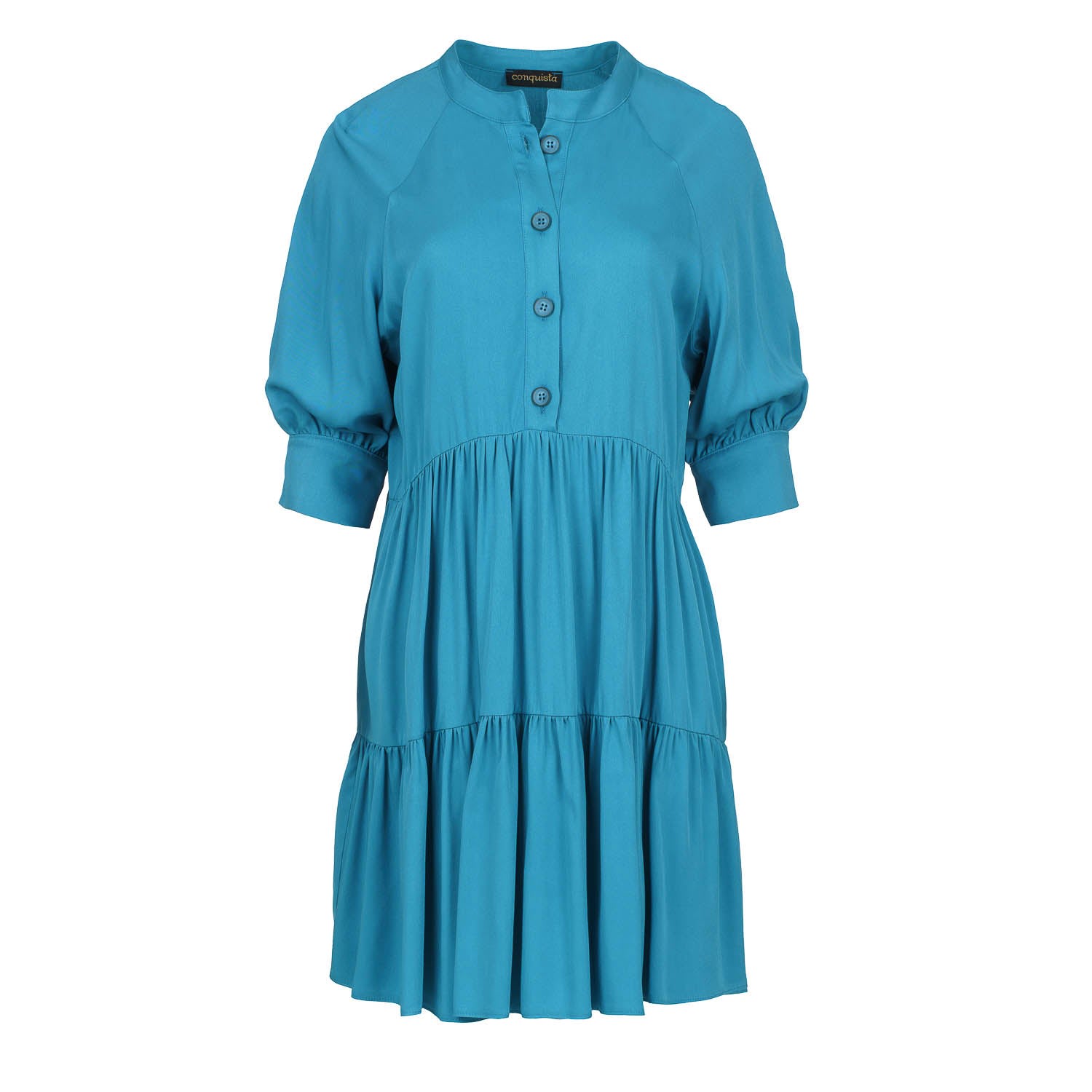 Women’s Blue Loose Dark Turquoise Ruffle Dress Small Conquista