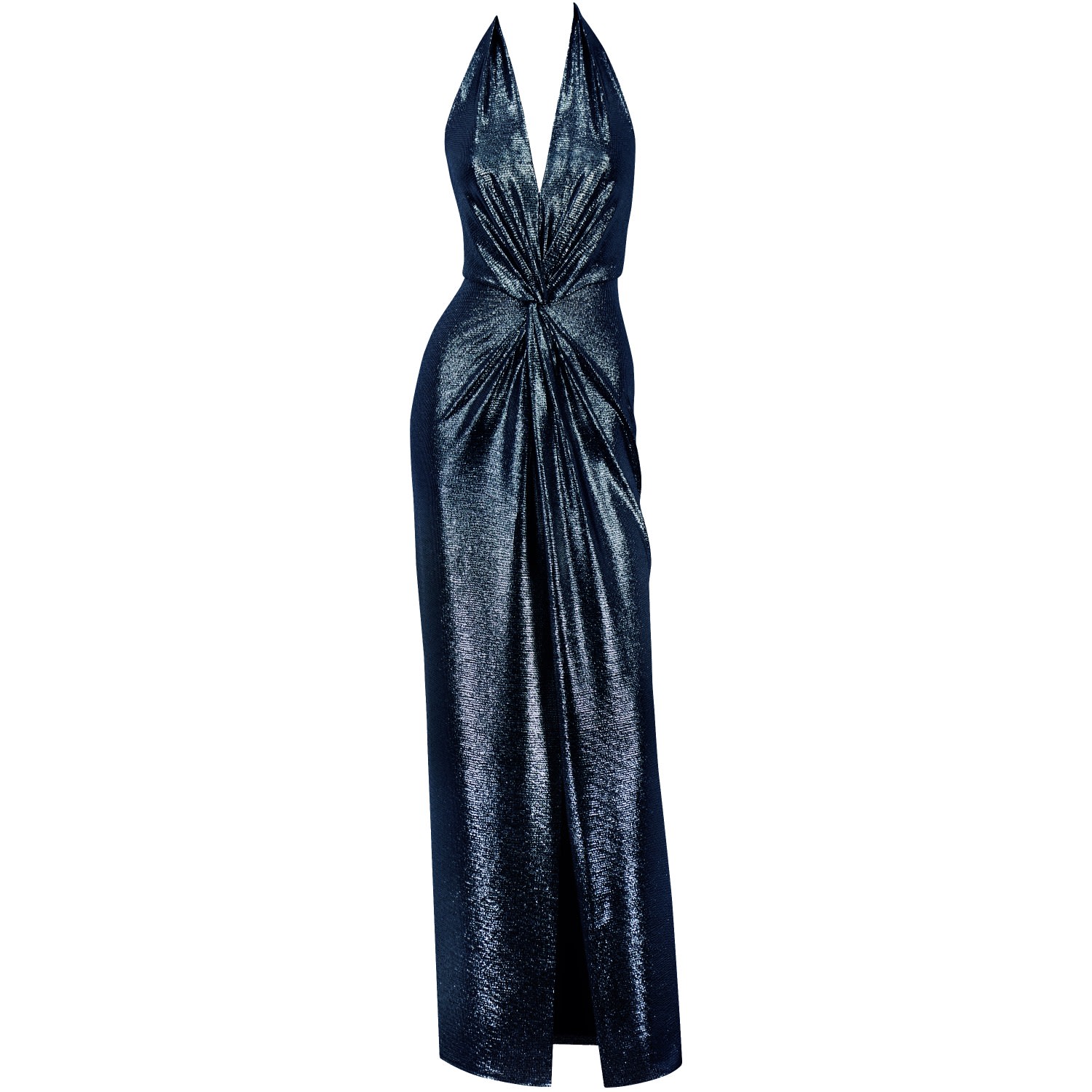 Women’s Blue Jaunty Angle Metallic Maxi Dress - Navy Extra Large Me & Thee