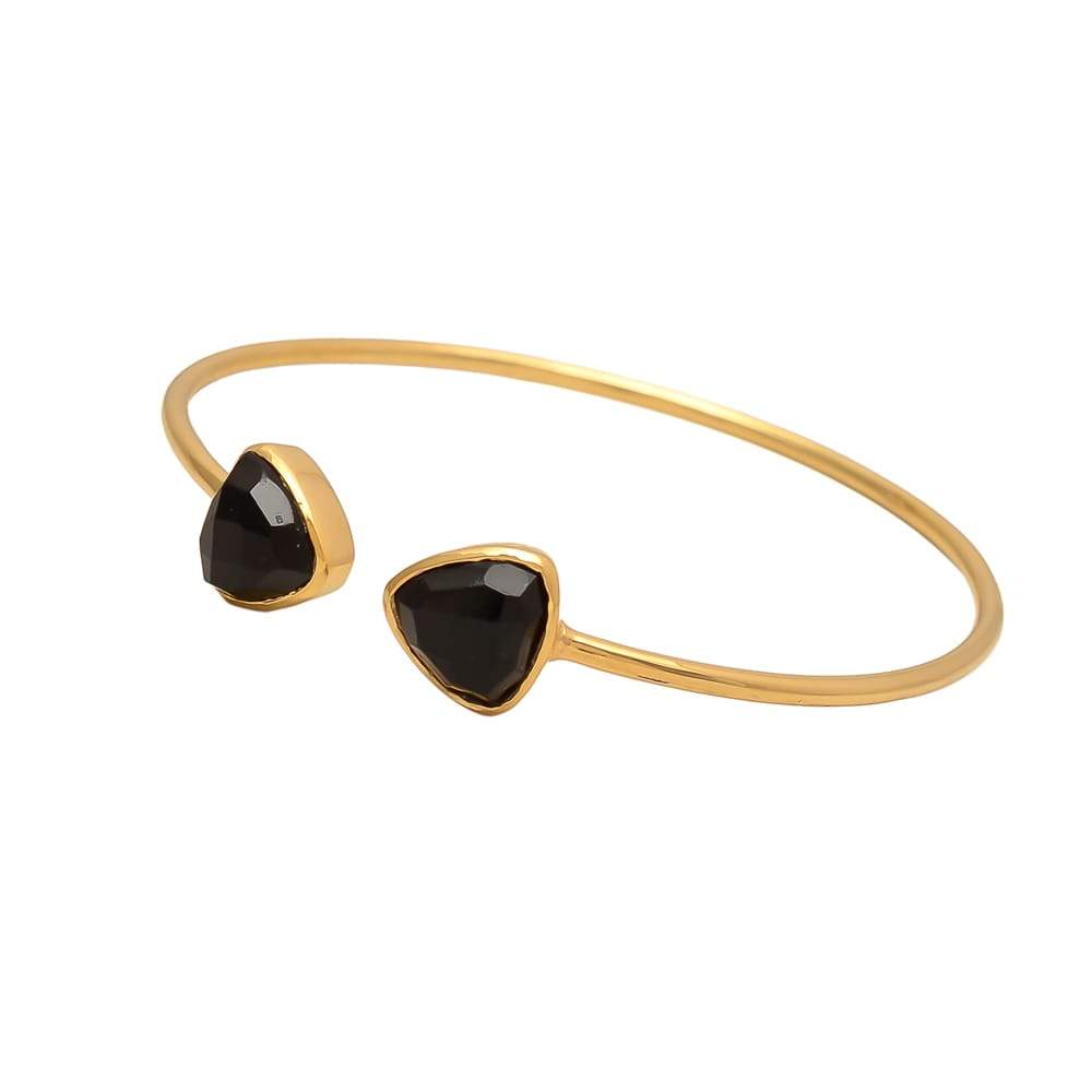 Women’s Gold / Black Charli Cuff Black Onyx Somya London