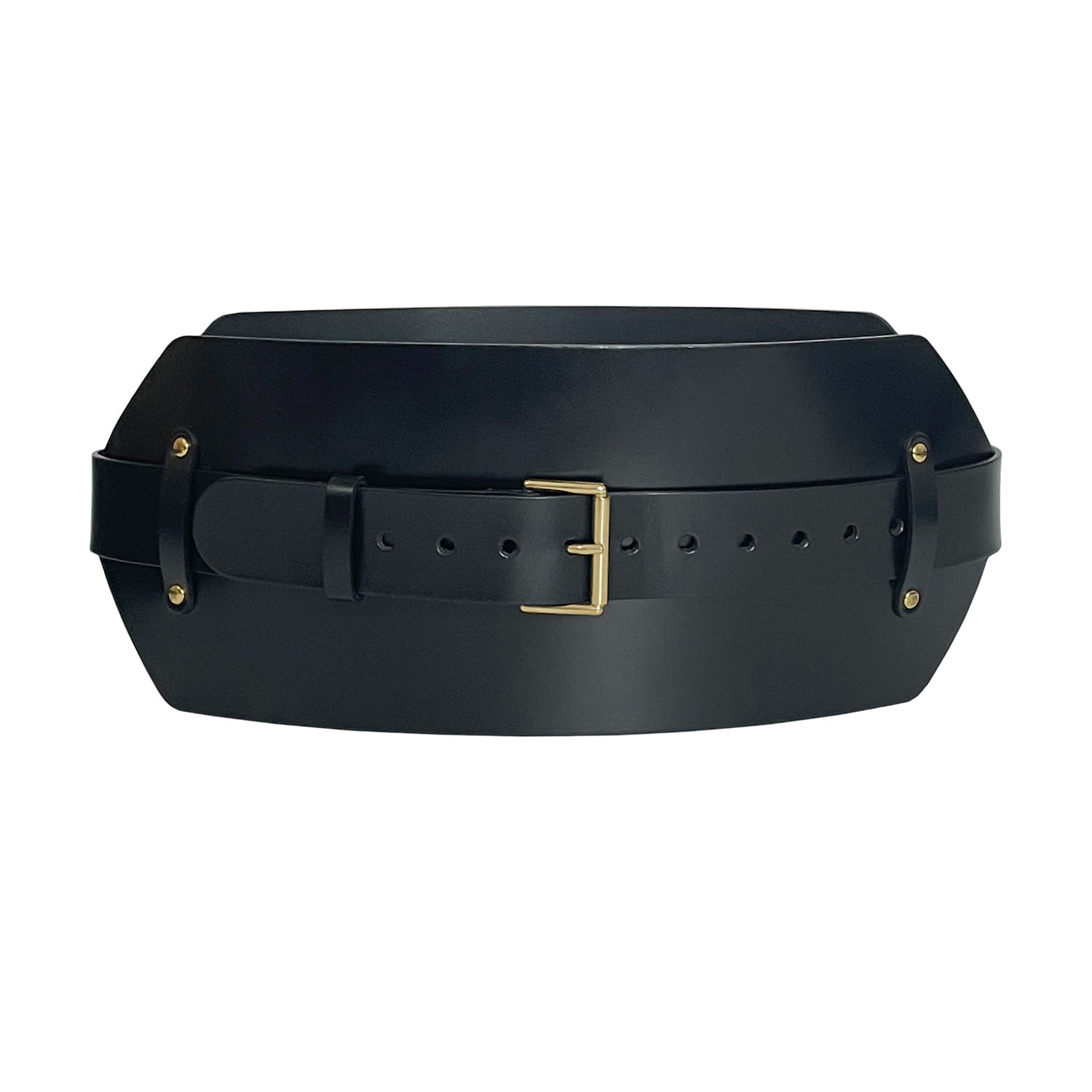 Women’s Black Claire Wide Leather Belt Extra Large Haute Cuir